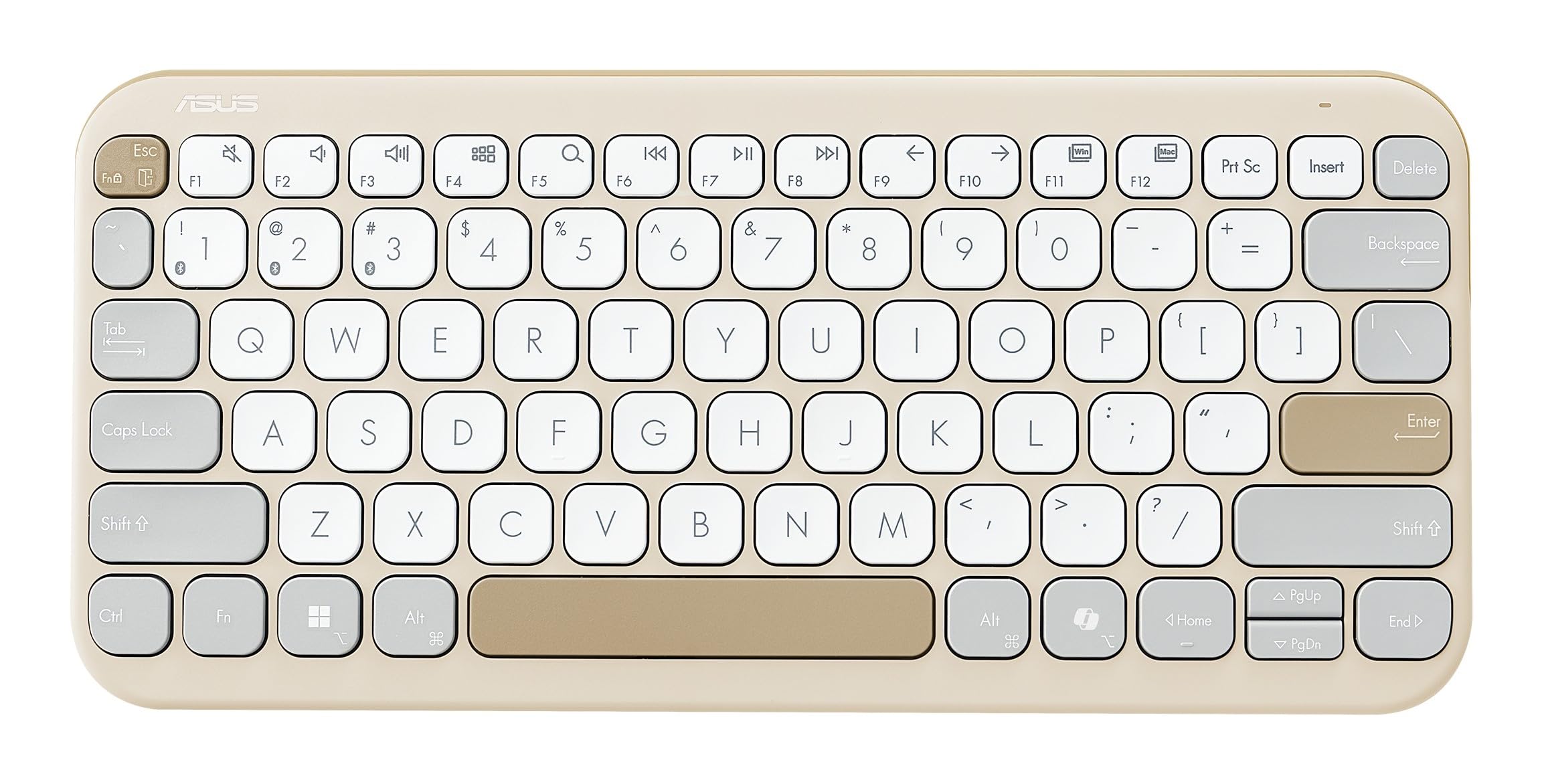 ASUS Marshmallow Tastatur KW100, Beige (Bluetooth, DE-Layout) 