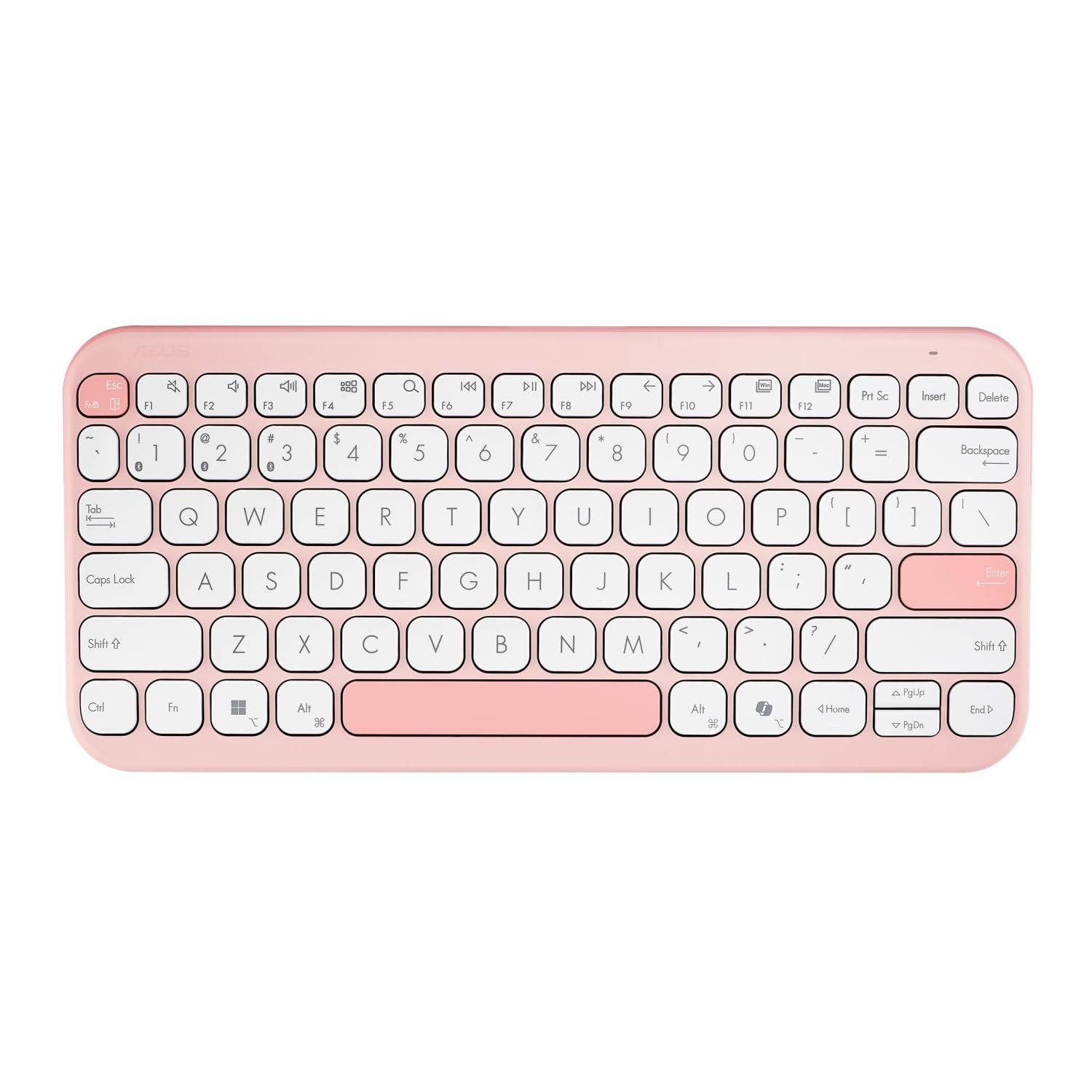 ASUS Marshmallow Tastatur KW100, Pink (Bluetooth, DE-Layout) 