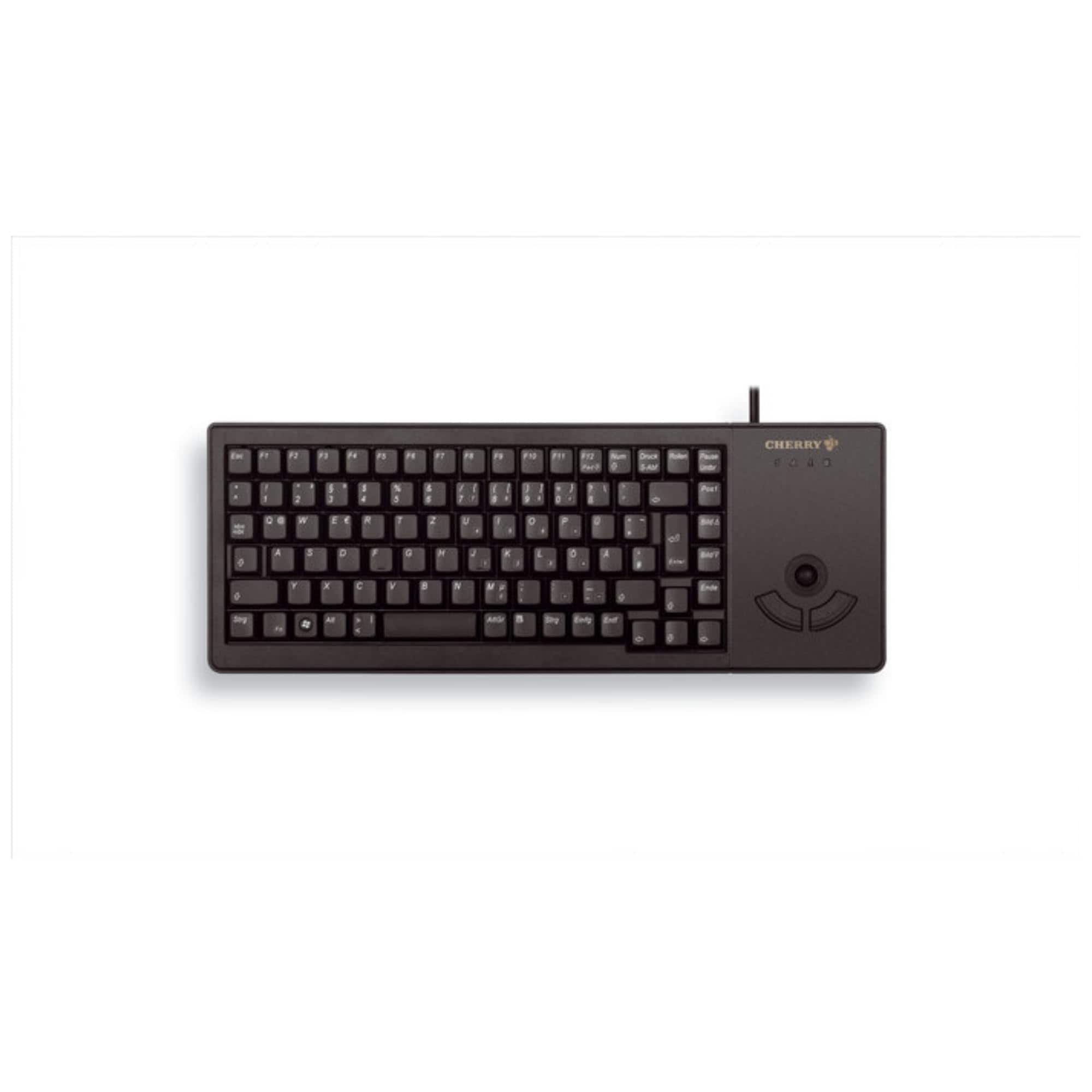 CHERRY G84-5400 Trackball Tastatur, Schwarz (US-Layout mit EURO Symbol) 