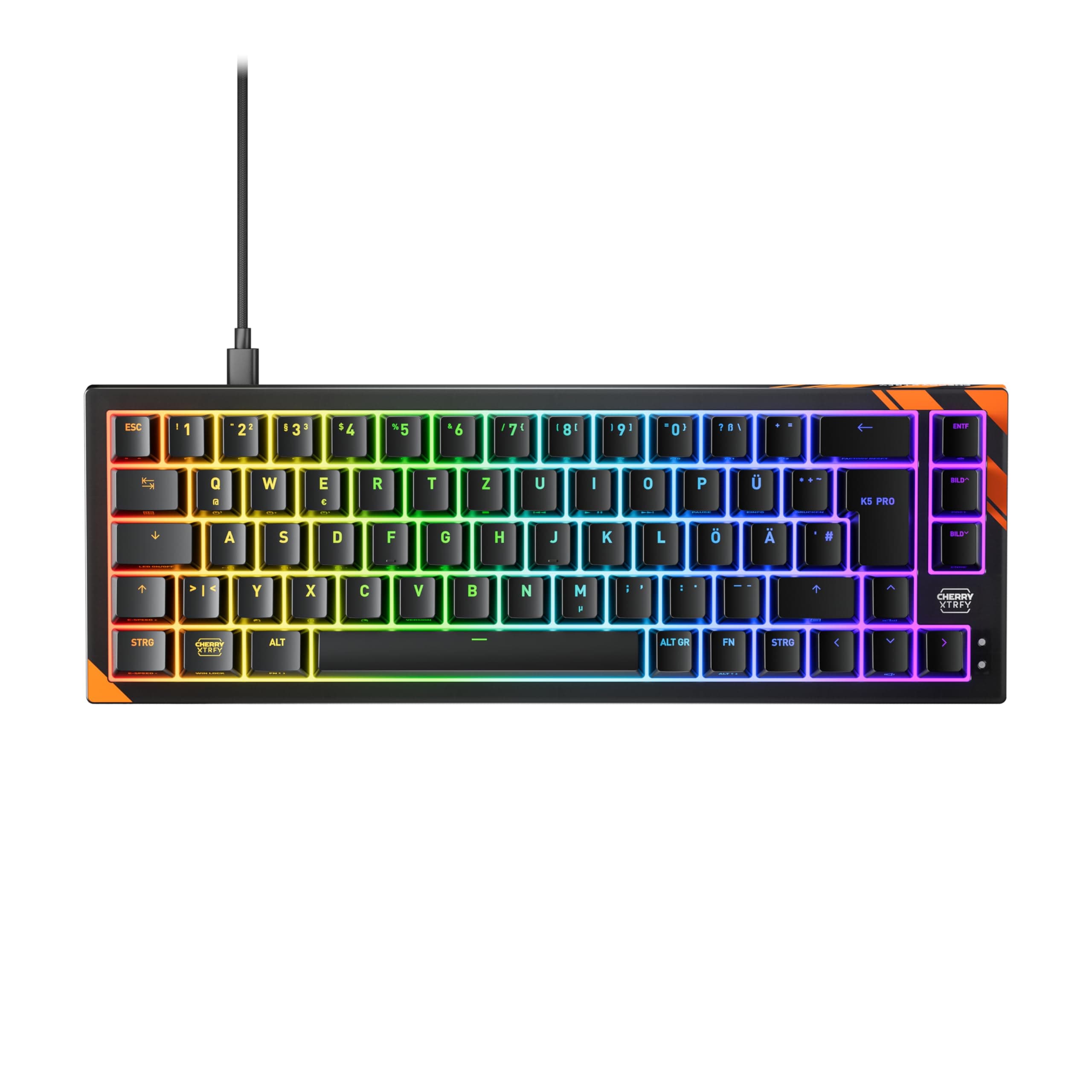CHERRY K5 Pro TMR Compact Keyboard Black (Gaming, kabelgebunden, magnetisch, Kompakt 65%) 