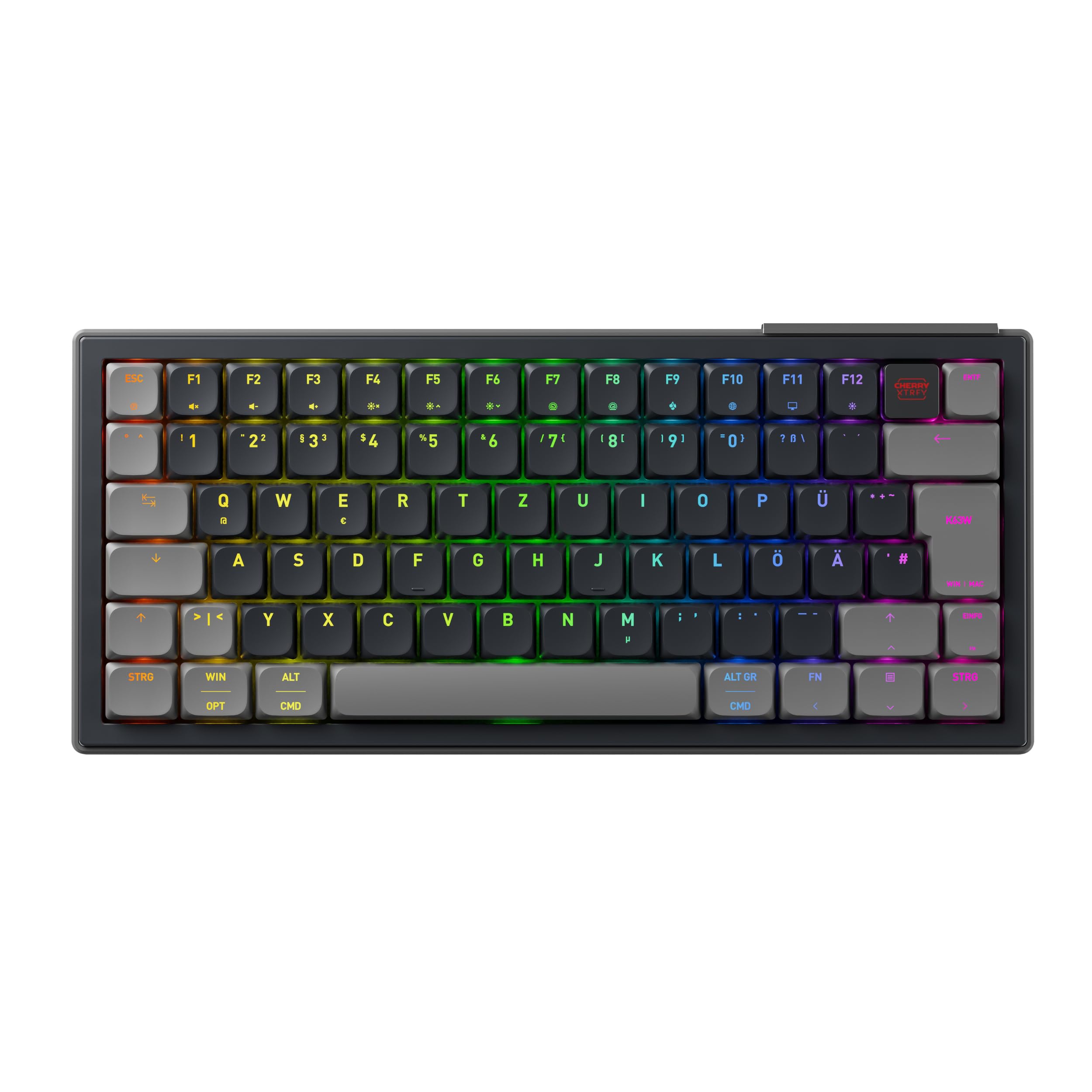 CHERRY Gaming-Tastatur XTRFY K63W Pro Compact Ultra-Wideband (G8A-25600LJADE-2, Gaming, Funk, mechanisch) 