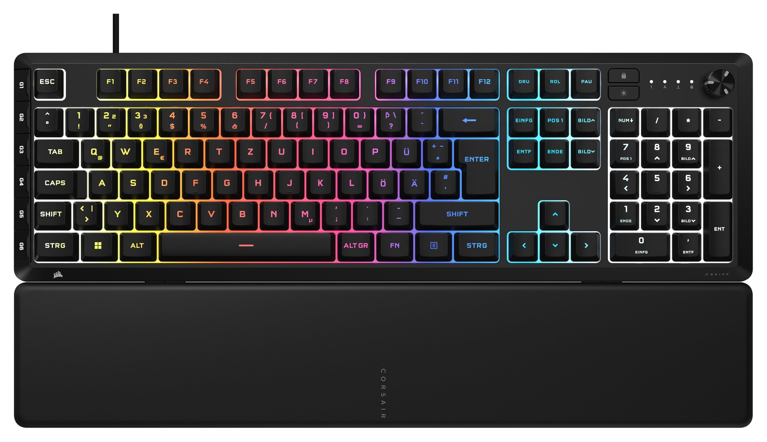 Corsair SKIFF 100 PLUS Gaming-Tastatur (CH-9226I65-DE, Gaming, kabelgebunden, kompatibel mit PC, Xbox One, Series X|S, PlayStation 4, 5, Windows 10, 11 &middot; macOS 10.15) 