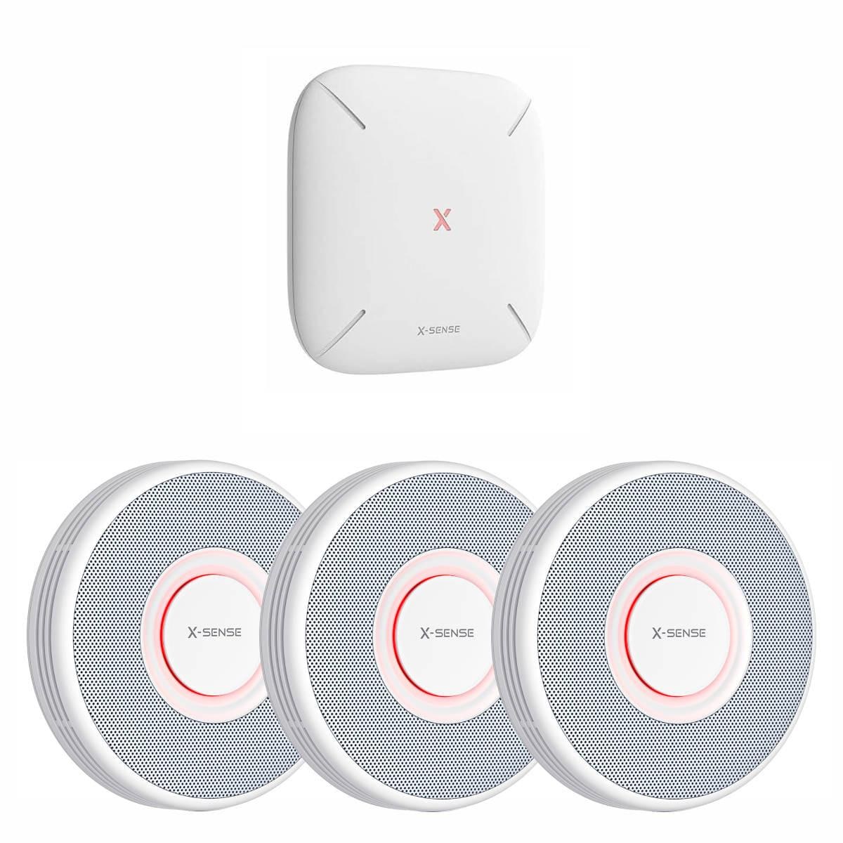 X-Sense XS0B-MR31 3x 1 RF-Rauchmelder-Set mit Basisstation (WLAN. steuerbar &uuml;ber App) 
