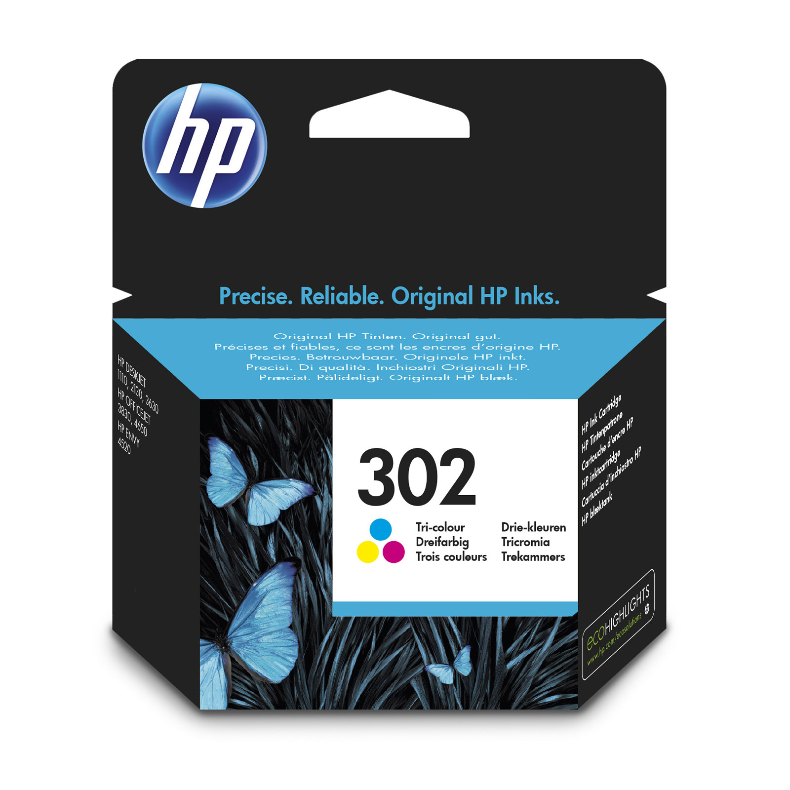 HP 302 cyan/magenta/gelb (F6U65AE) Druckerpatrone 