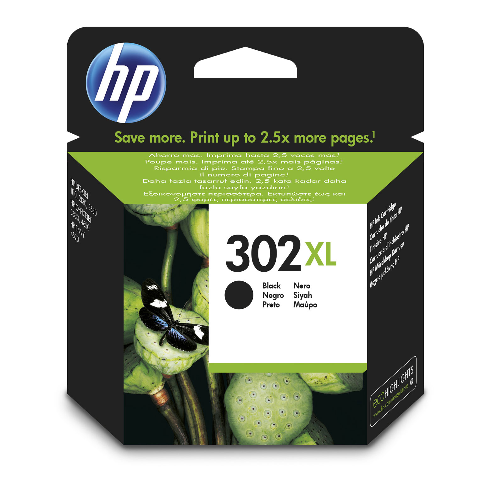 HP 302XL schwarz (F6U68AE) Druckerpatrone 