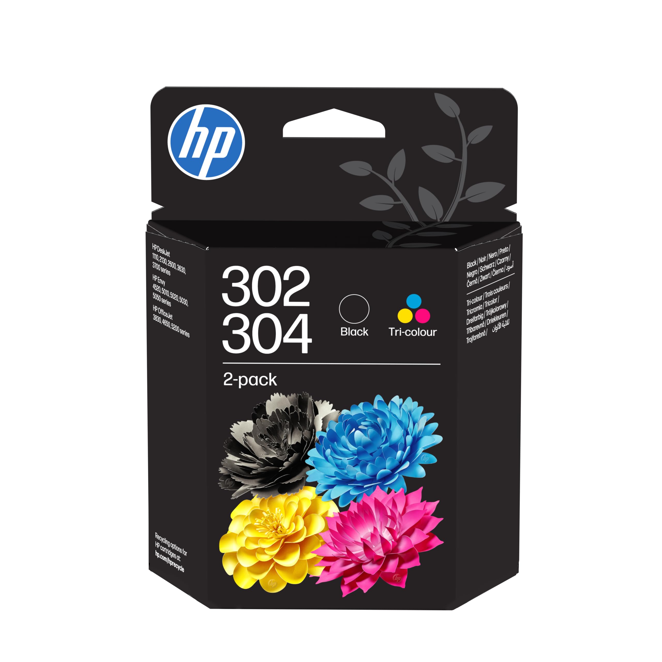 HP 302/304 Farbe/Schwarz Druckerpatrone Kombipaket (2er-Pack) (B82L1AE, kompatibel mit HP DeskJet 2620, 2622, 2630, 2632, 2633, 2634, 3630, 3633, 3639, 3720, 3750, 3760, 3762, 3764; HP Envy 4520, 4521, 4524, 4526, 4527, 4528, 5020, 5030, 5032; HP OfficeJet 