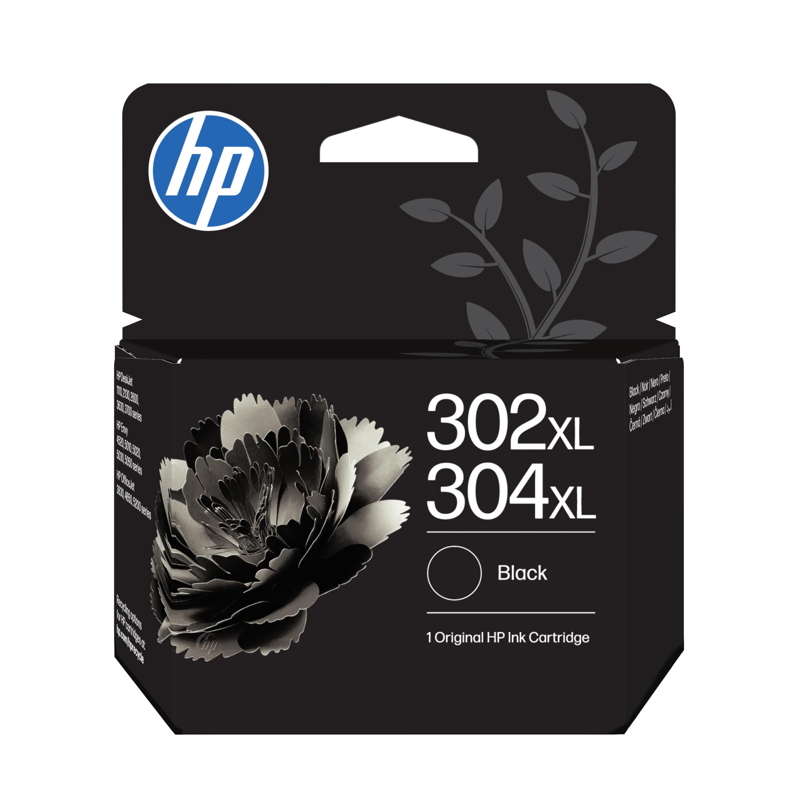 HP 302XL/304XL Schwarz Original Druckerpatrone (B7RT9AE, kompatibel mit HP DeskJet 2620, 2622, 2630, 2632, 2633, 2634, 3630, 3633, 3639, 3720, 3750, 3760, 3762, 3764; HP Envy 4520, 4521, 4524, 4526, 4527, 4528, 5020, 5030, 5032; HP OfficeJet 3831, 3833, 38 
