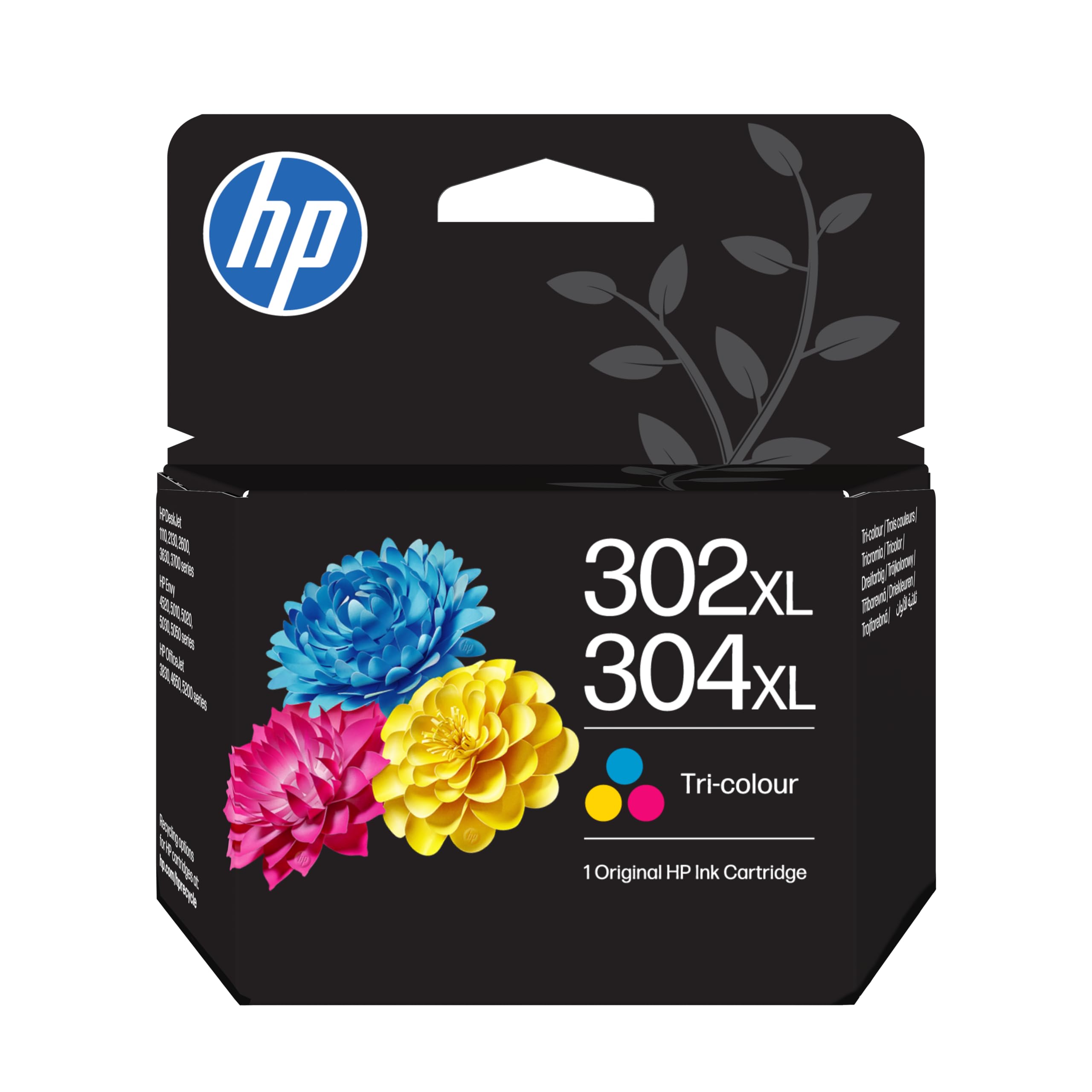 HP 302XL/304XL Cyan/Magenta/Gelb Original Druckerpatrone (B7RT8AE, kompatibel mit HP DeskJet 2620, 2622, 2630, 2632, 2633, 2634, 3630, 3633, 3639, 3720, 3750, 3760, 3762, 3764; HP Envy 4520, 4521, 4524, 4526, 4527, 4528, 5020, 5030, 5032; HP OfficeJet 3831 