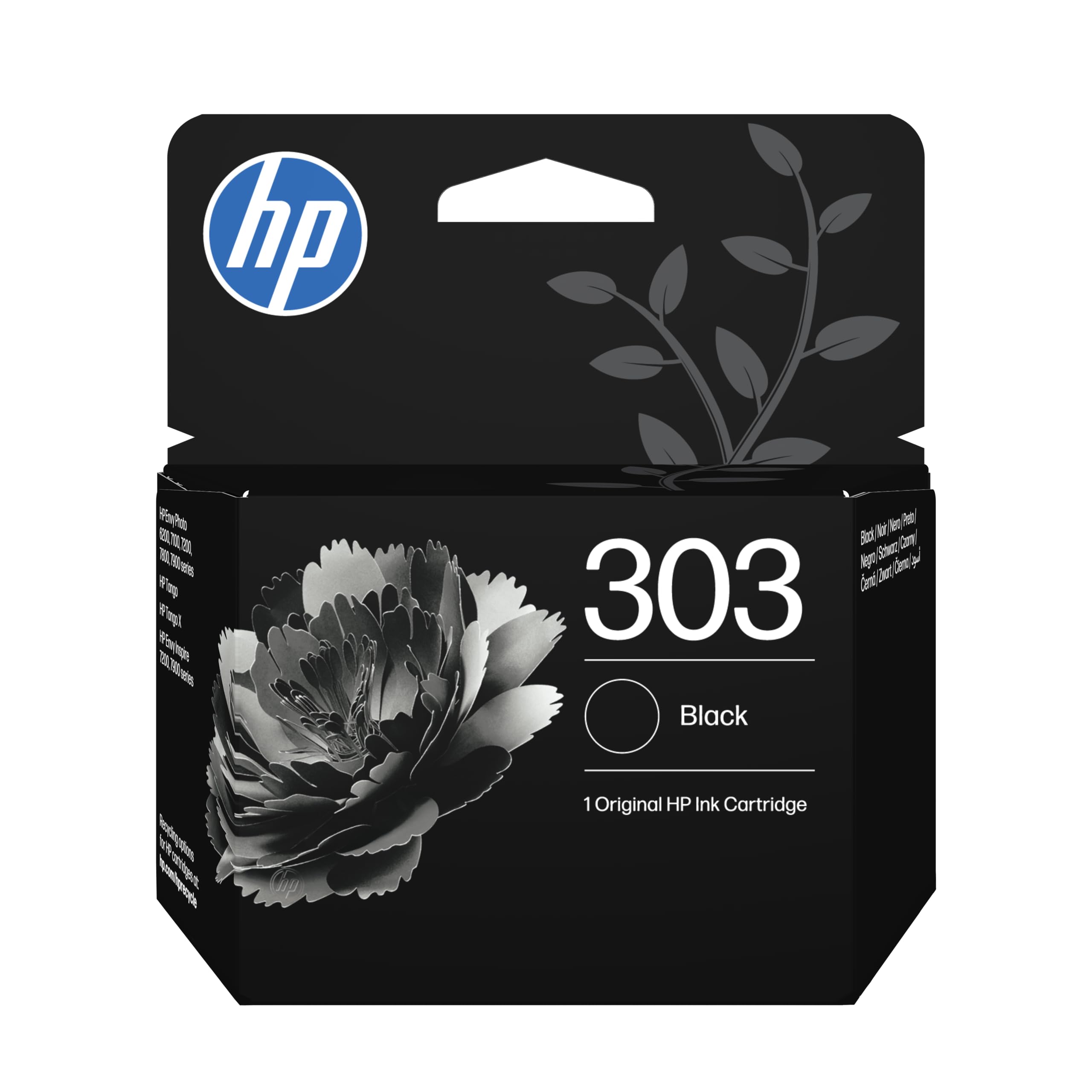 HP 303 Schwarz Original Druckerpatrone Druckerpatrone (T6N02AE, kompatibel mit HP ENVY 6200 All-in-One Fotodruckerserie, HP ENVY 7100 All-in-One Fotodruckerserie, HP ENVY 7800 All-in-One Fotodruckerserie, HP Tango 100, HP Tango X 110) 
