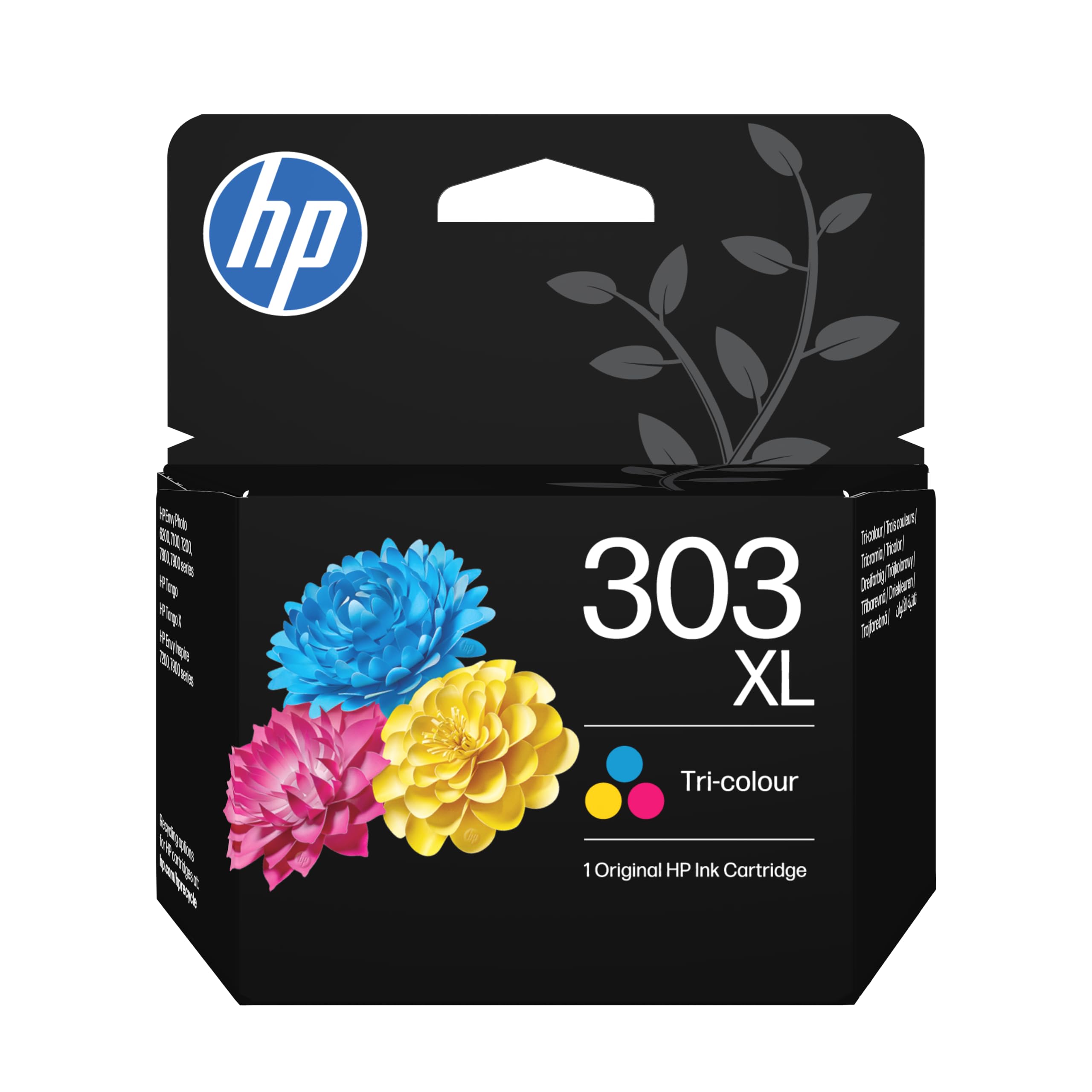 HP 303XL Cyan/Magenta/Gelb Original Druckerpatrone mit hoher Reichweite (T6N03AE, kompatibel mit HP ENVY 6200 All-in-One Fotodruckerserie, HP ENVY 7100 All-in-One Fotodruckerserie, HP ENVY 7800 All-in-One Fotodruckerserie, HP Tango 100, HP Tango X 110) 