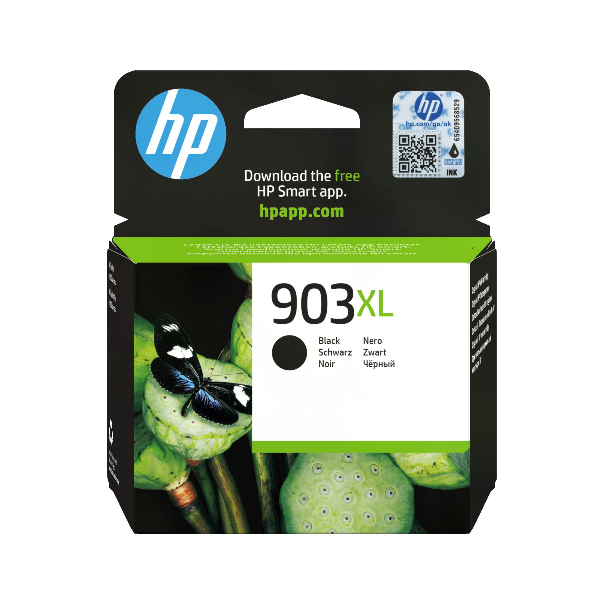 HP 903XL Schwarz Original Tintenpatrone mit hoher Reichweite (T6M15AE, kompatibel mit HP OfficeJet Pro 6974 All-in-One-Drucker, HP OfficeJet 6950 All-in-One Druckerserie) 