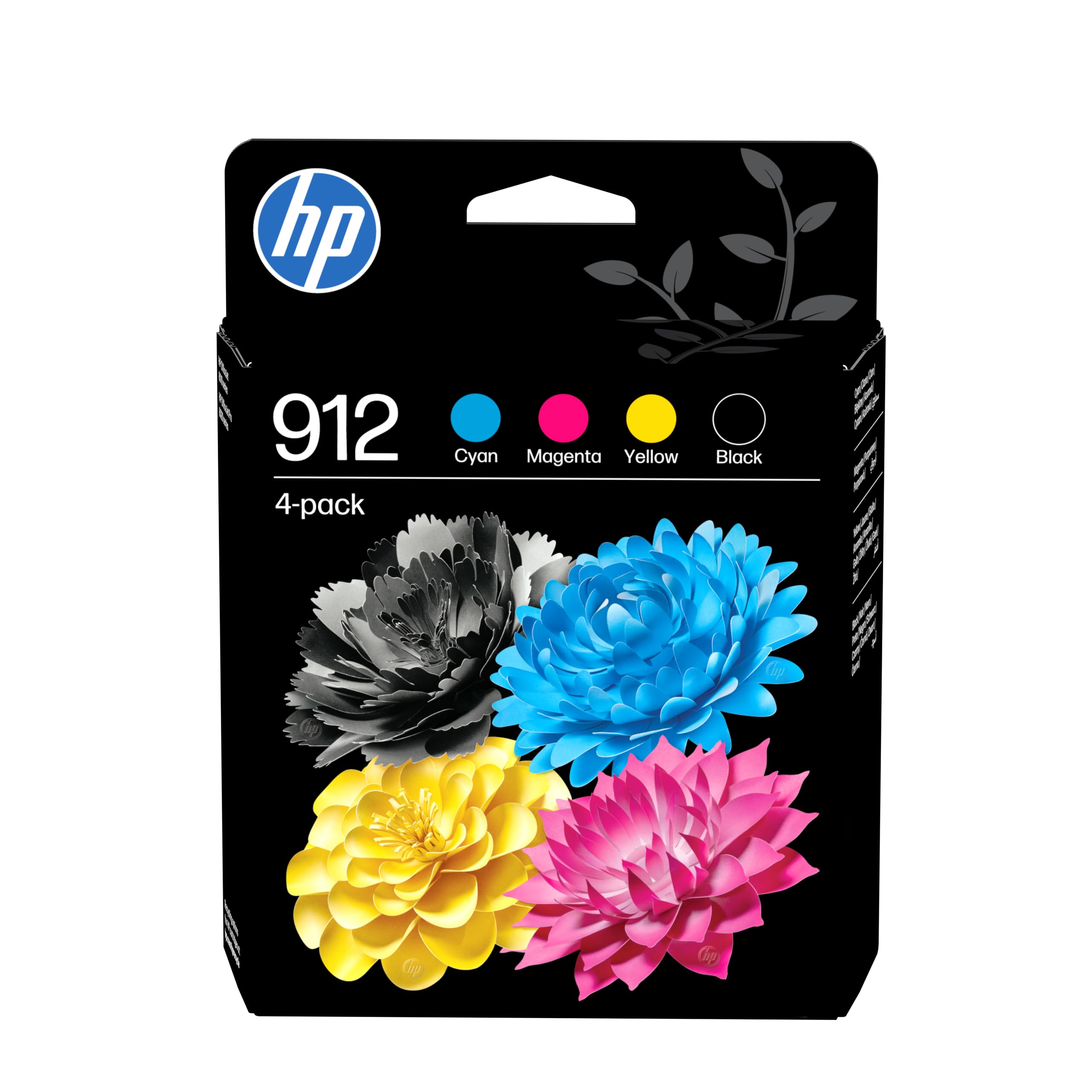 HP 912 4er-Pack Original-Druckerpatronen Schwarz/Cyan/Magenta/Gelb (6ZC74AE, kompatibel mit HP OfficeJet 8010 All-in-One Druckerserie, HP OfficeJet Pro 8020 All-in-One Druckerserie) 