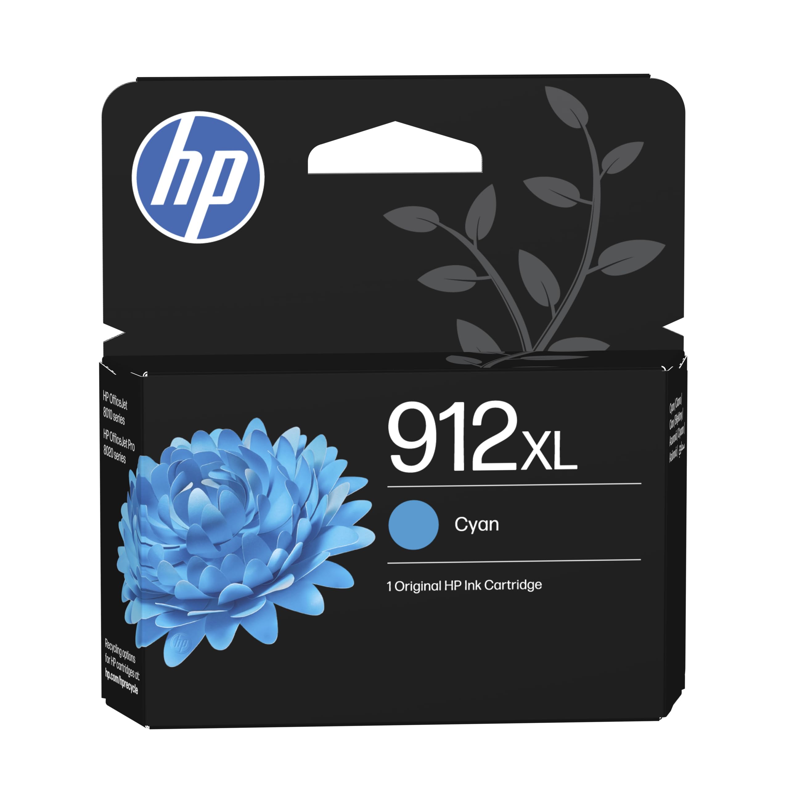 HP 912XL Cyan Original Druckerpatrone mit hoher Reichweite (3YL81AE, kompatibel mit HP OfficeJet 8010 All-in-One Druckerserie, HP OfficeJet Pro 8020 All-in-One Druckerserie) 
