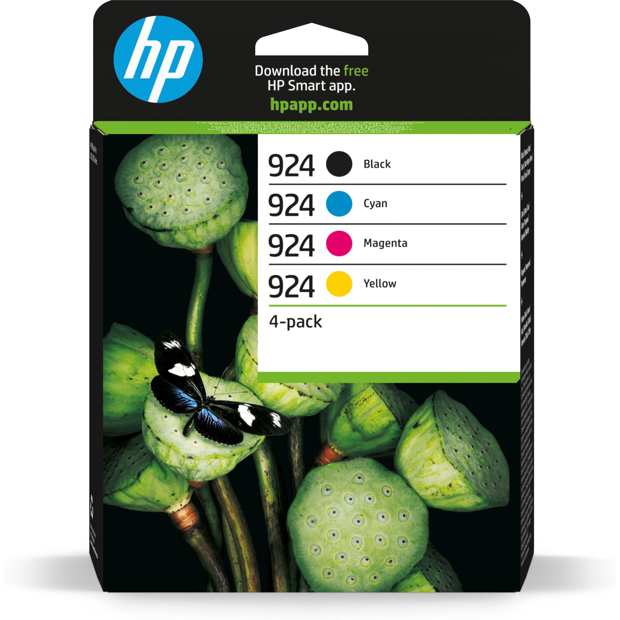 HP 924 4er-Pack CMYK Original Druckerpatrone (6C3Z1NE, kompatibel mit HP Officejet Pro 8120 Serie, HP Officejet Pro 8130 Serie) 