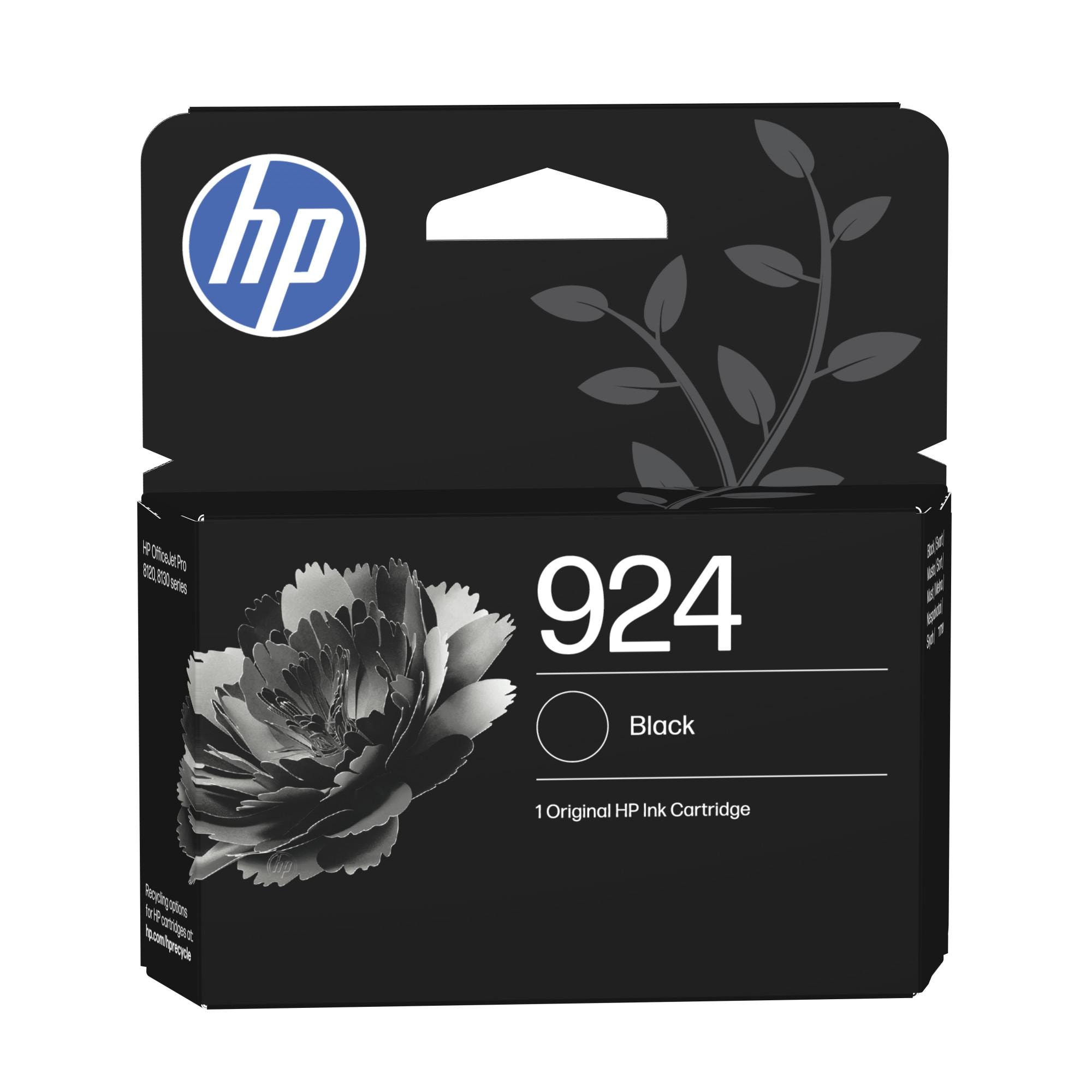HP 924 Schwarz Original Druckerpatrone (4K0U6NE, kompatibel mit HP Officejet Pro 8120 Serie, HP Officejet Pro 8130 Serie) 
