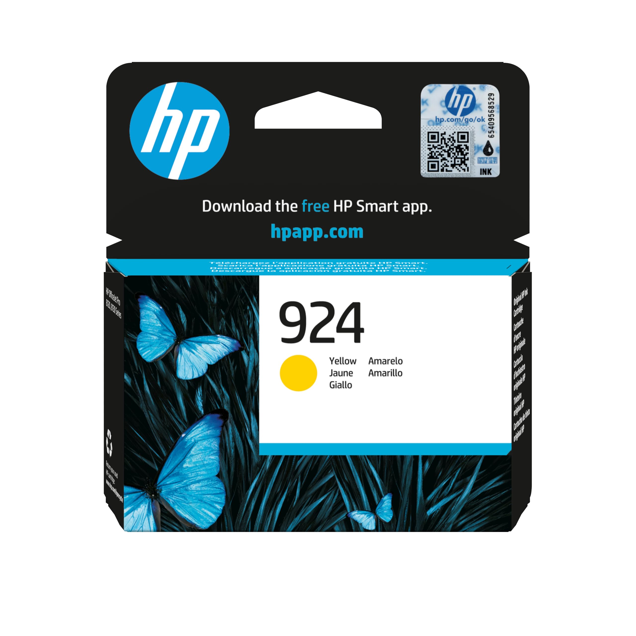 HP 924 Gelb Original Druckerpatrone (4K0U5NE, kompatibel mit HP Officejet Pro 8120 Serie, HP Officejet Pro 8130 Serie) 