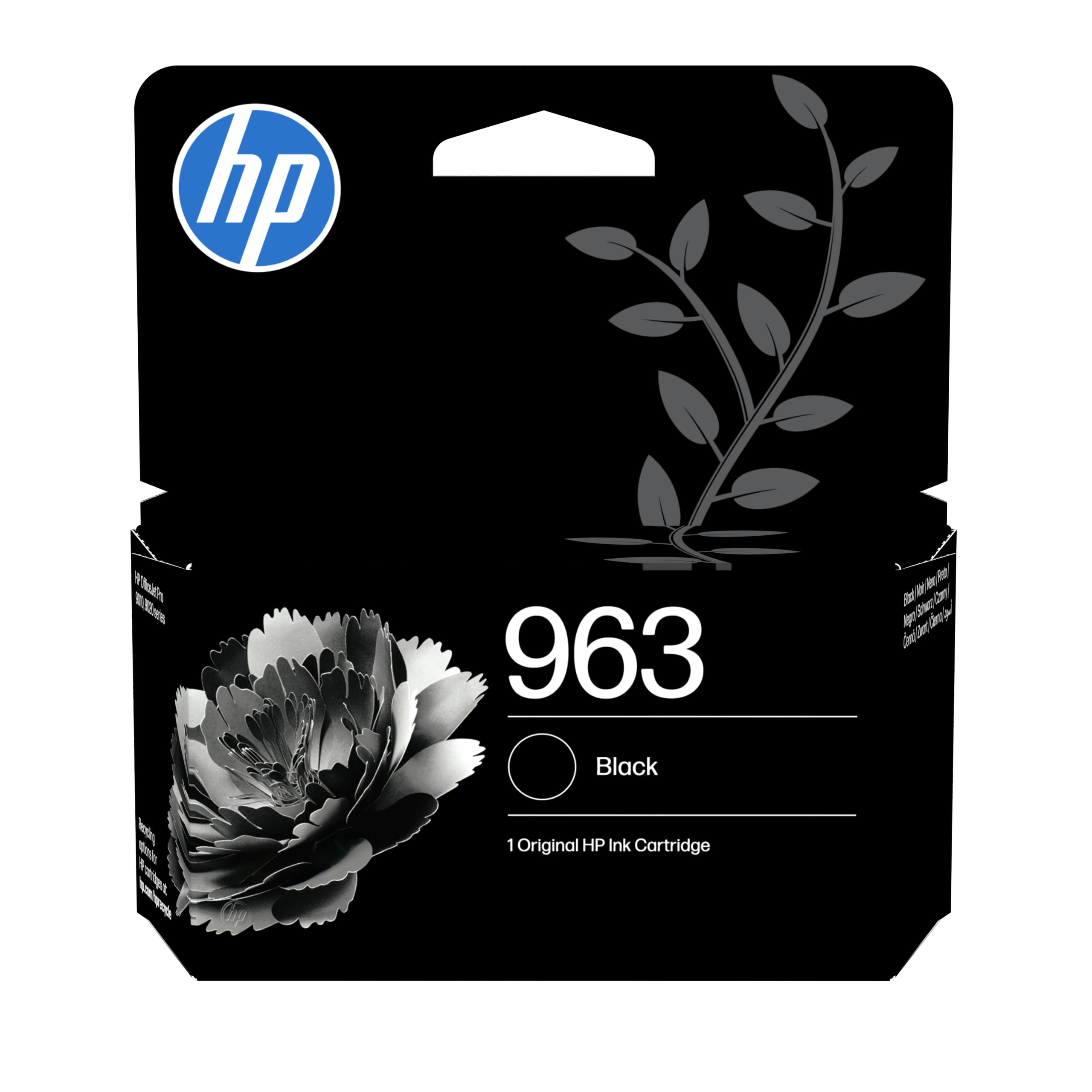 HP 963 Schwarz Original Druckerpatrone (3JA26AE, kompatibel mit HP OfficeJet Pro 9010 All-in-One-Druckerserie, HP OfficeJet Pro 9010e All-in-One-Druckerserie, HP OfficeJet Pro 9020 All-in-One-Druckerserie, HP OfficeJet Pro 9020e All-in-One Druckerserie) 
