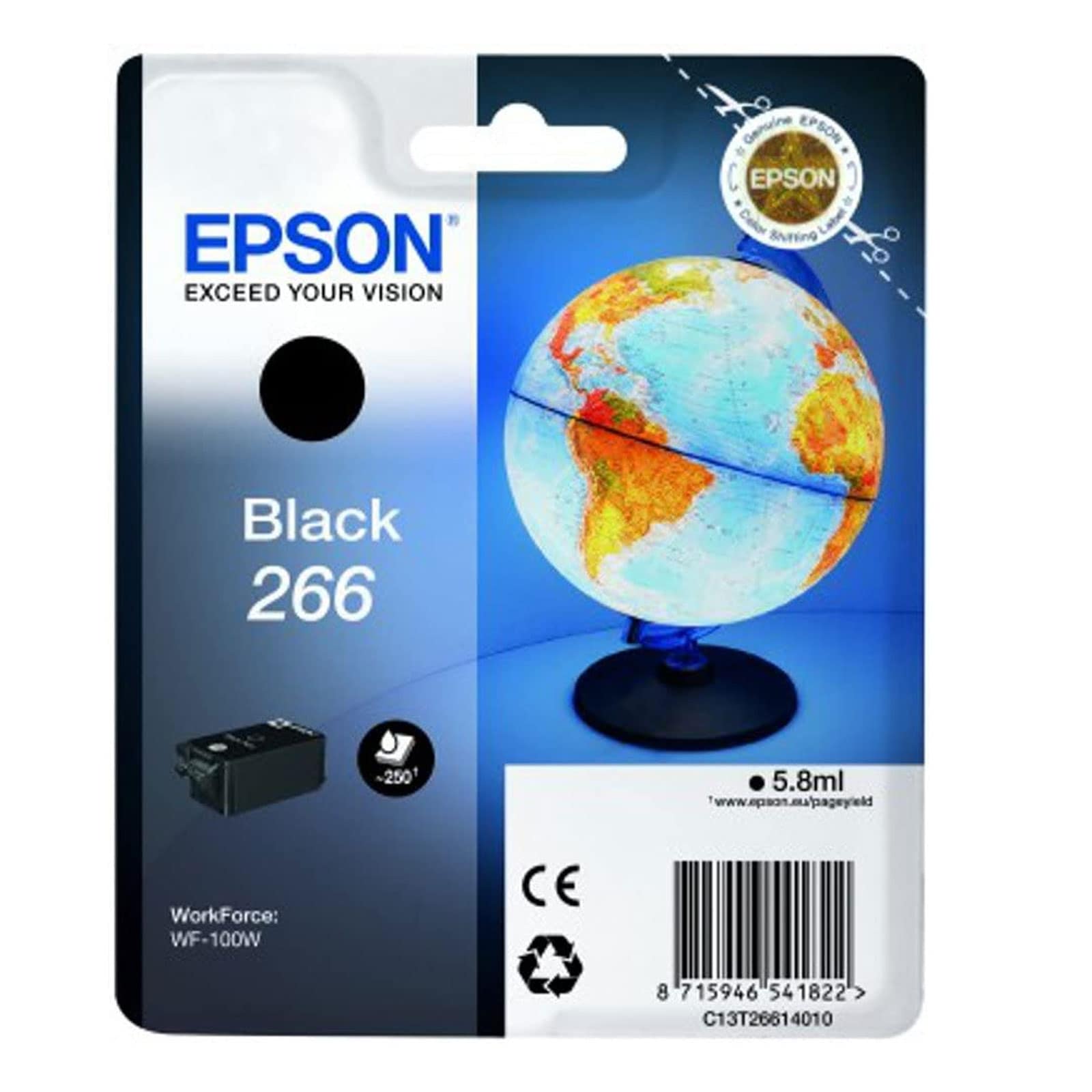 EPSON  C13T26614010 Singlepack 26 Ink Cartridge Serie "Globus" Schwarz 