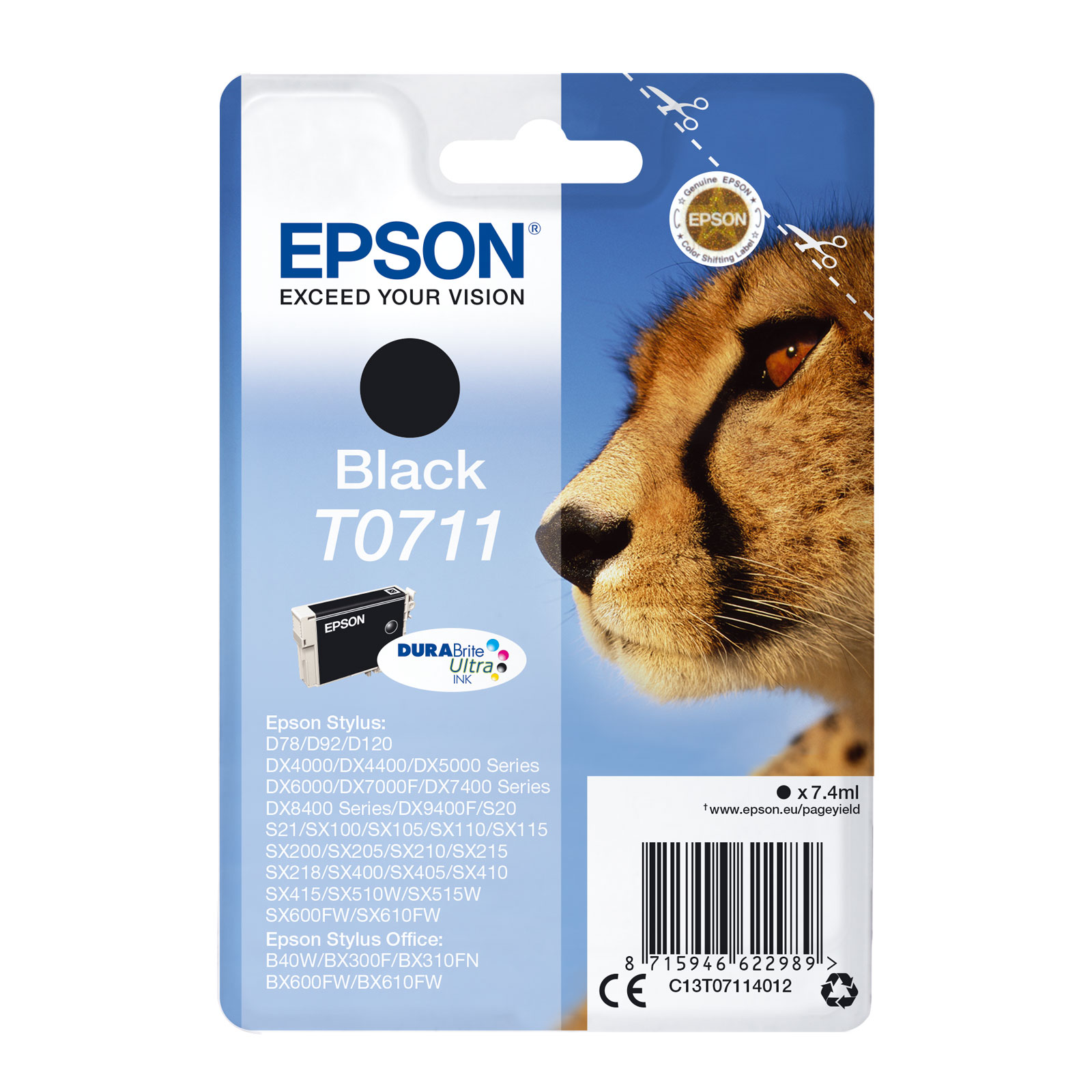 Epson C13T07114012 Gepard schwarz Druckerpatrone ( 