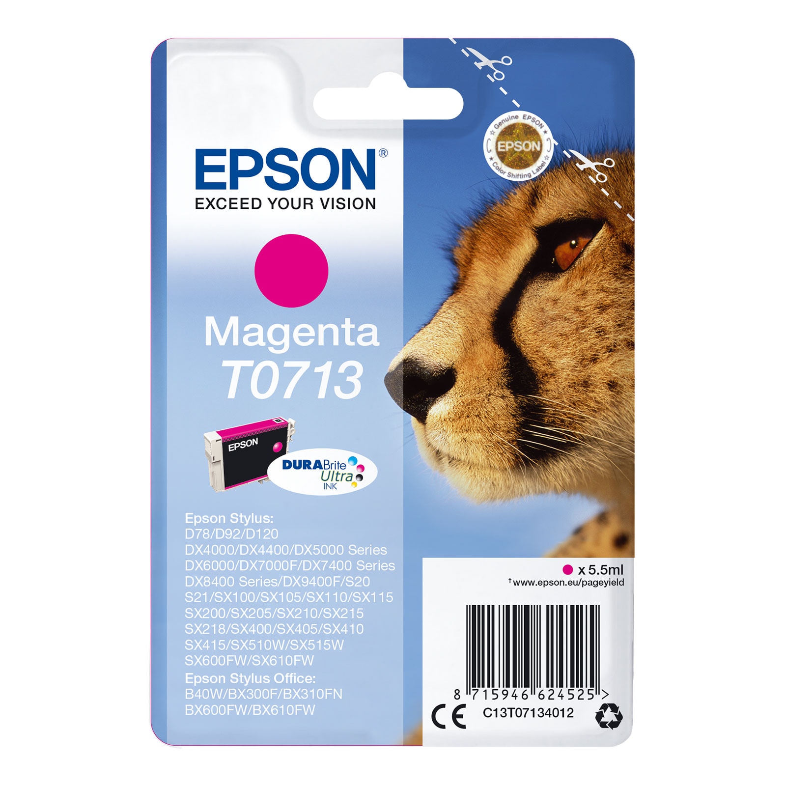 Epson C13T07134012 Gepard Druckerpatrone Magenta 