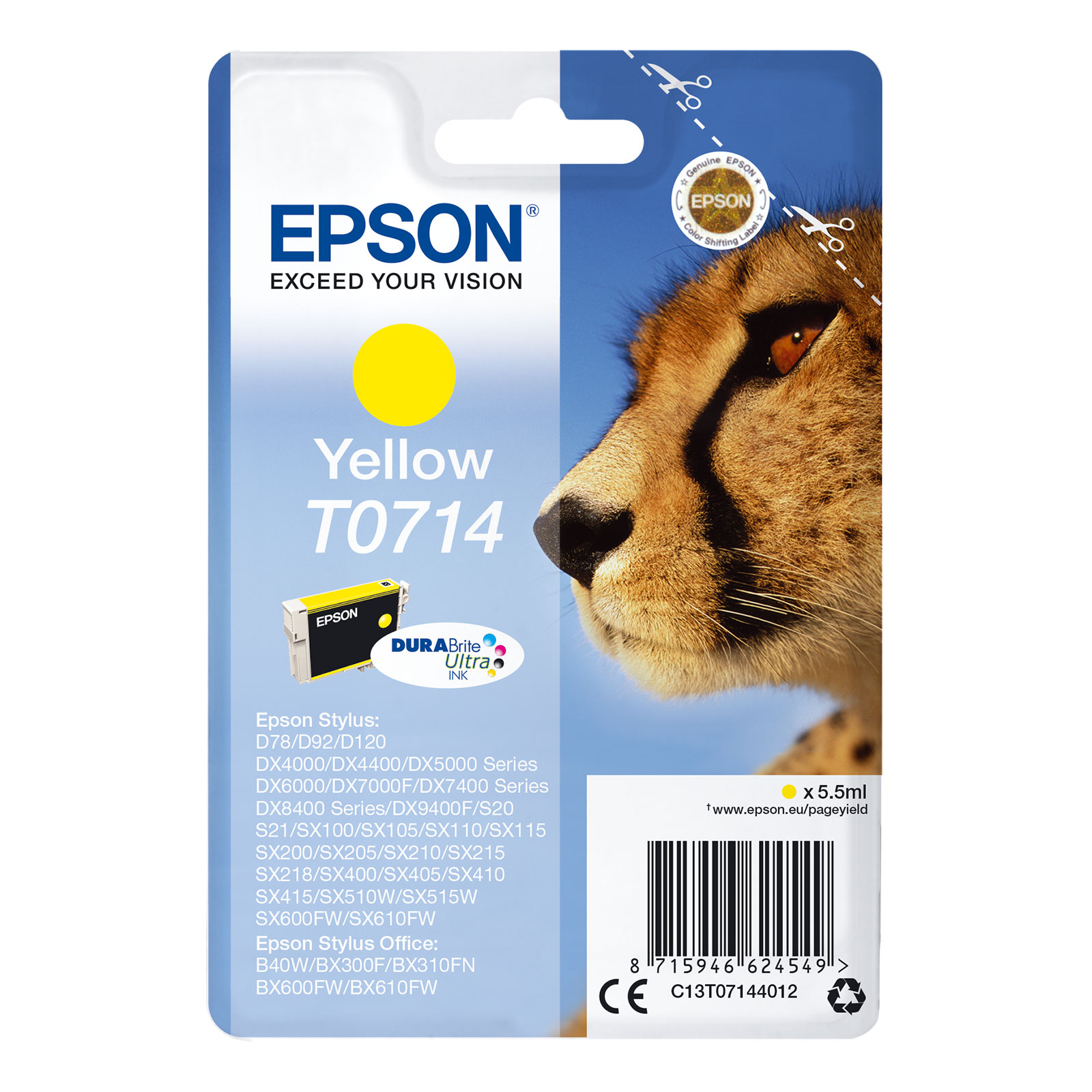 Epson C13T07144012 Gepard Druckerpatrone Gelb 