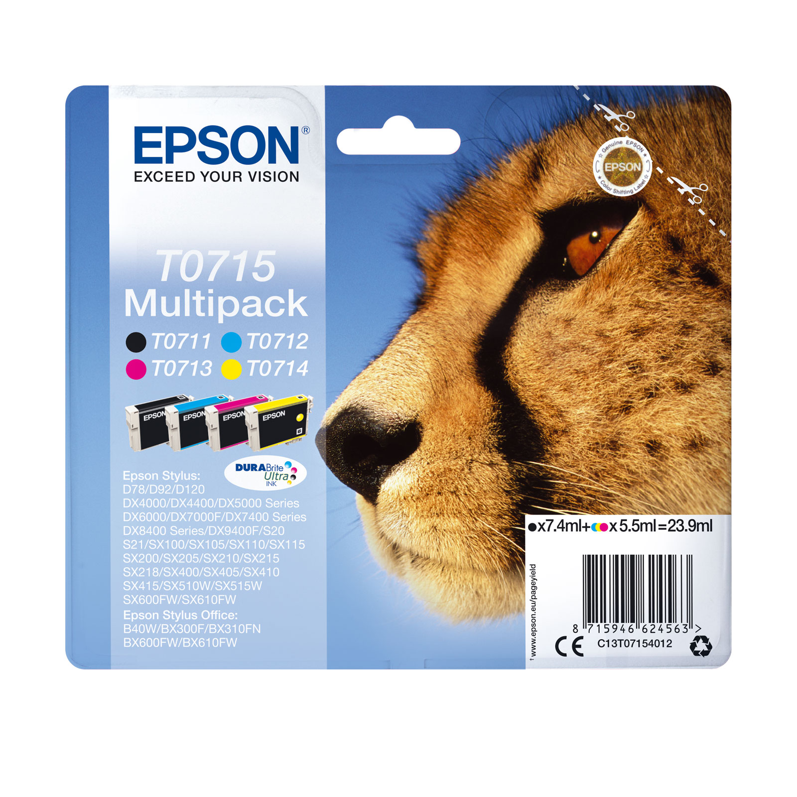 Epson C13T07154012 Gepard 4 farben Druckerpatrone 