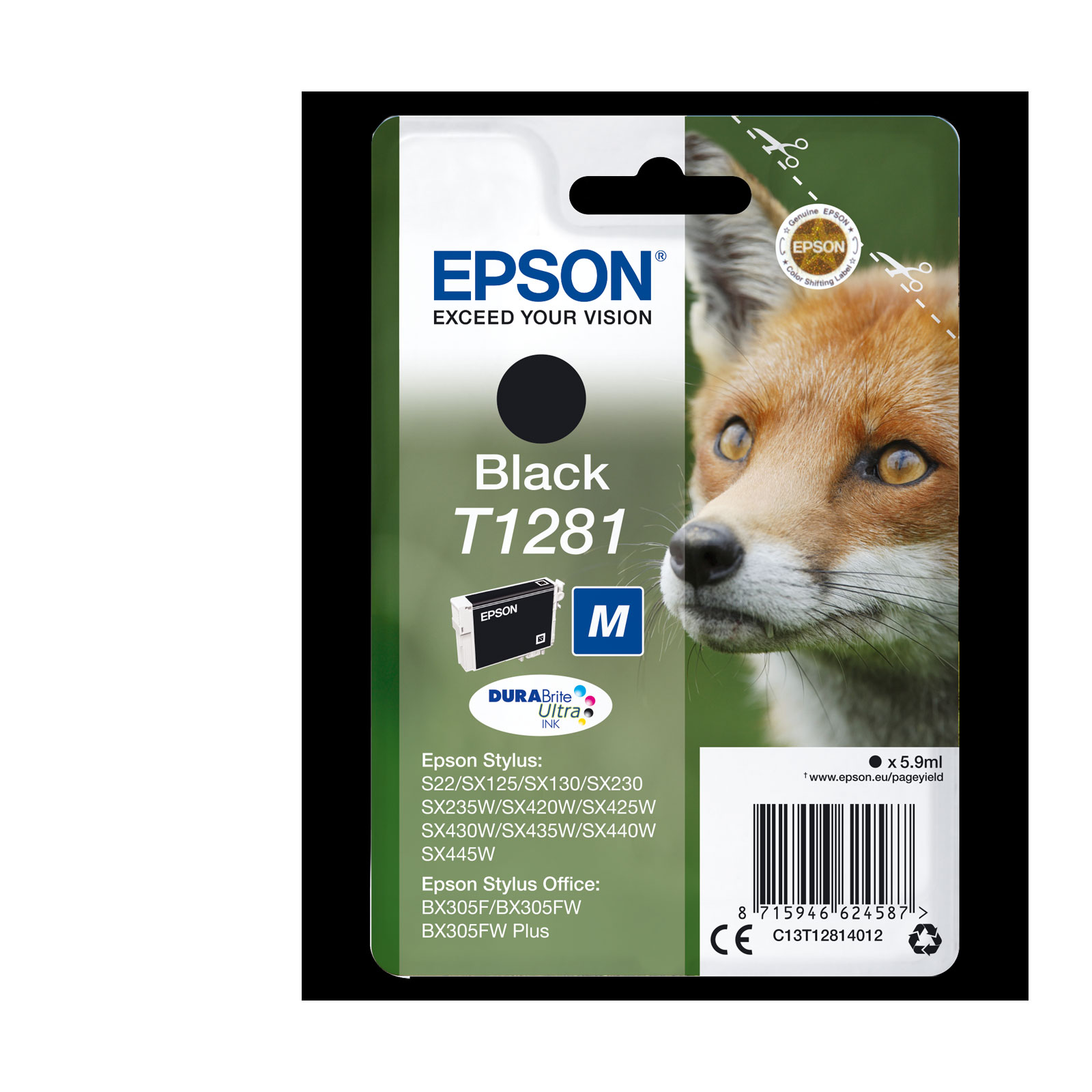 Epson C13T12814012 Fuchs black Druckerpatrone 