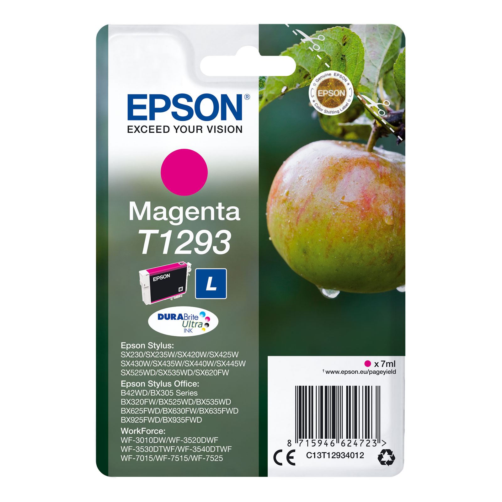 Epson C13T12934012 Apfel Druckerpatrone Magenta 