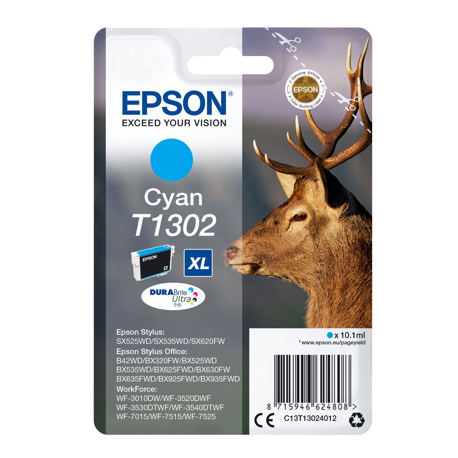 Epson C13T13024012 XL Hirsch cyan Druckerpatrone 