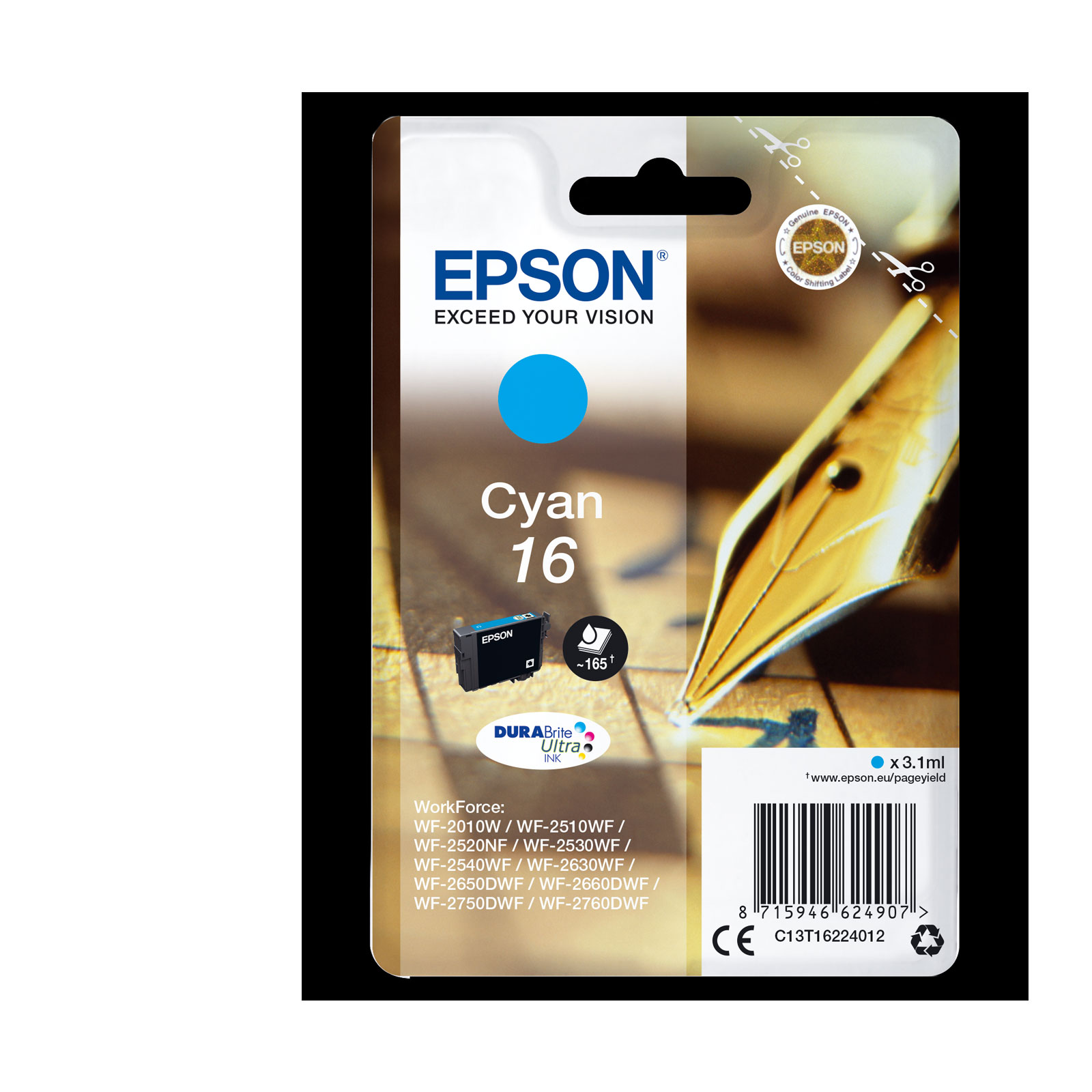 Epson C13T16224012 F&uuml;ller cyan Druckerpatrone 
