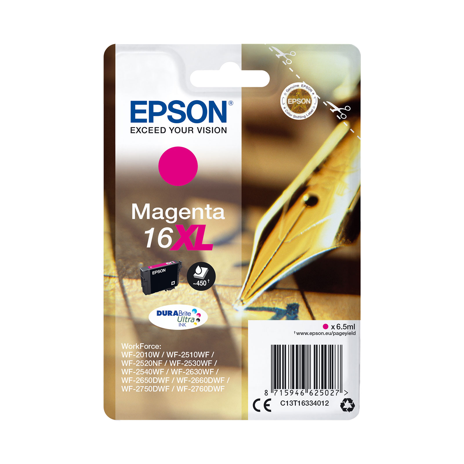 Epson C13T16334012 16XL F&uuml;ller magenta Druckerpatrone 