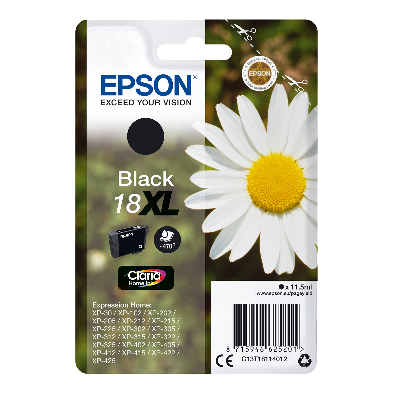 Epson C13T18114012 XL G&auml;nseblume Druckerpatrone Schwarz 