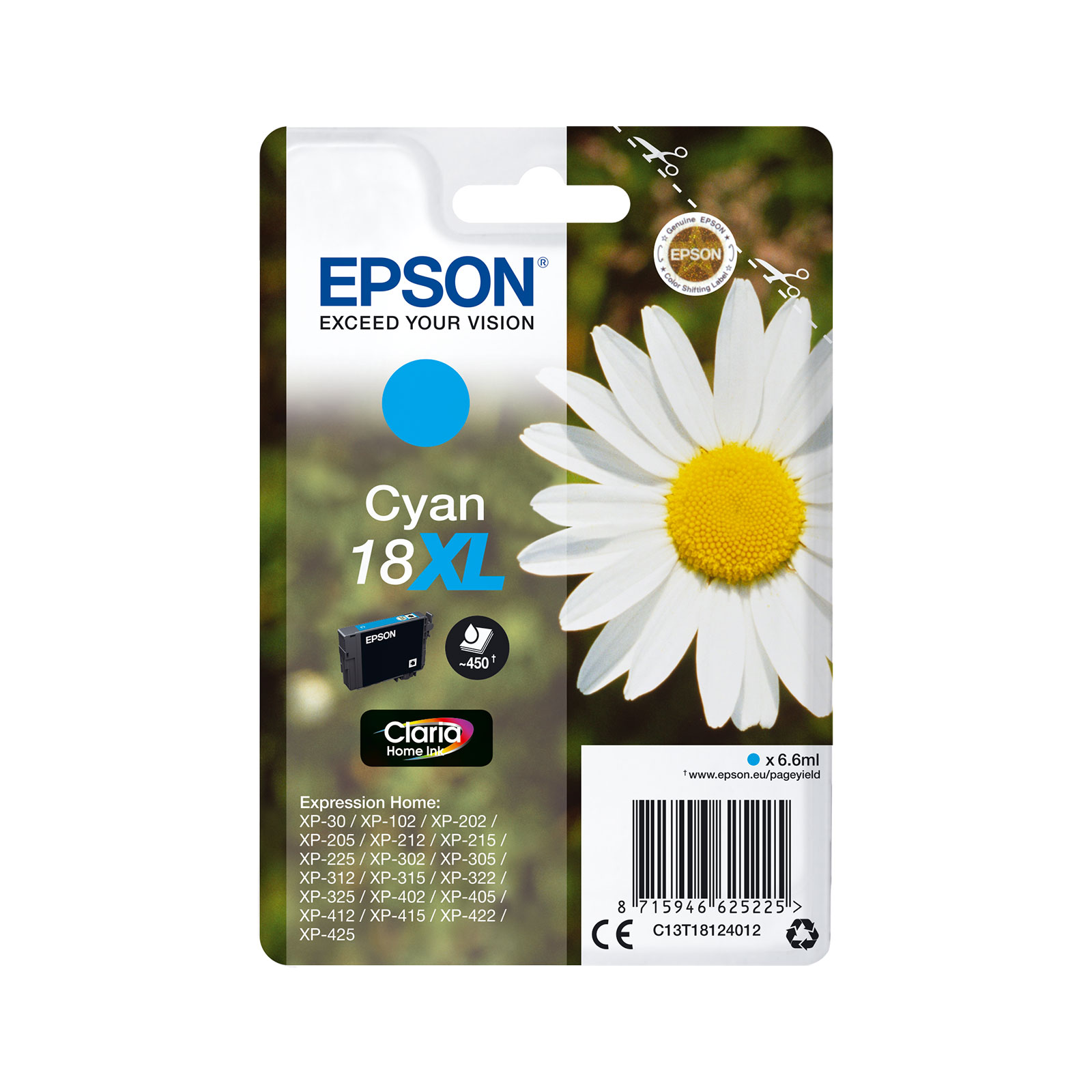Epson C13T18124012 XL G&auml;nseblume cyan Druckerpatrone 