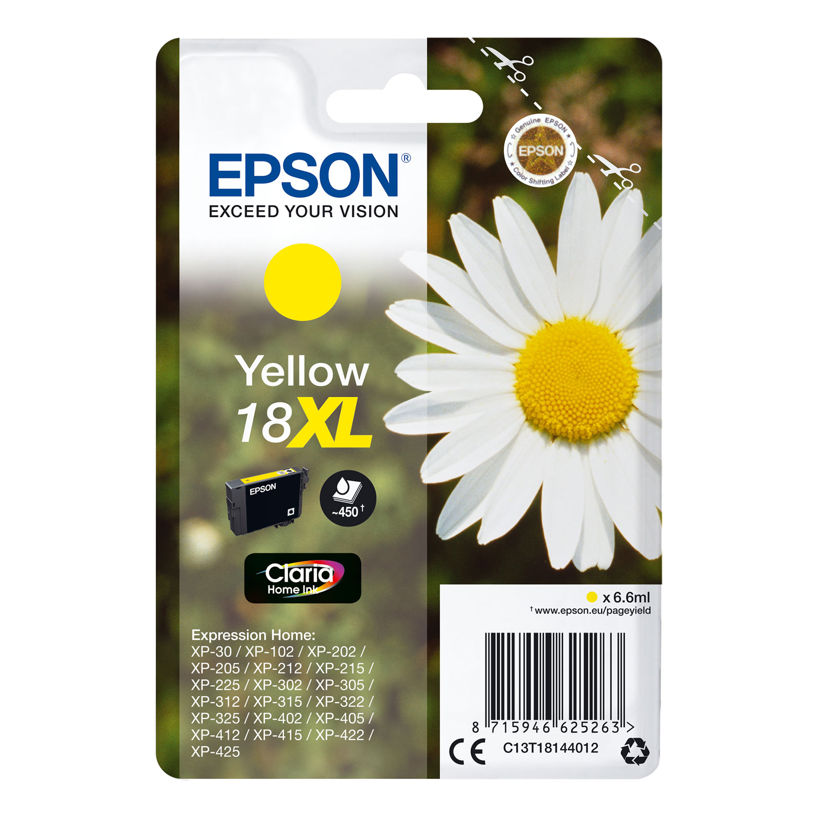 Epson C13T18144012 XL G&auml;nseblume Druckerpatrone Gelb 