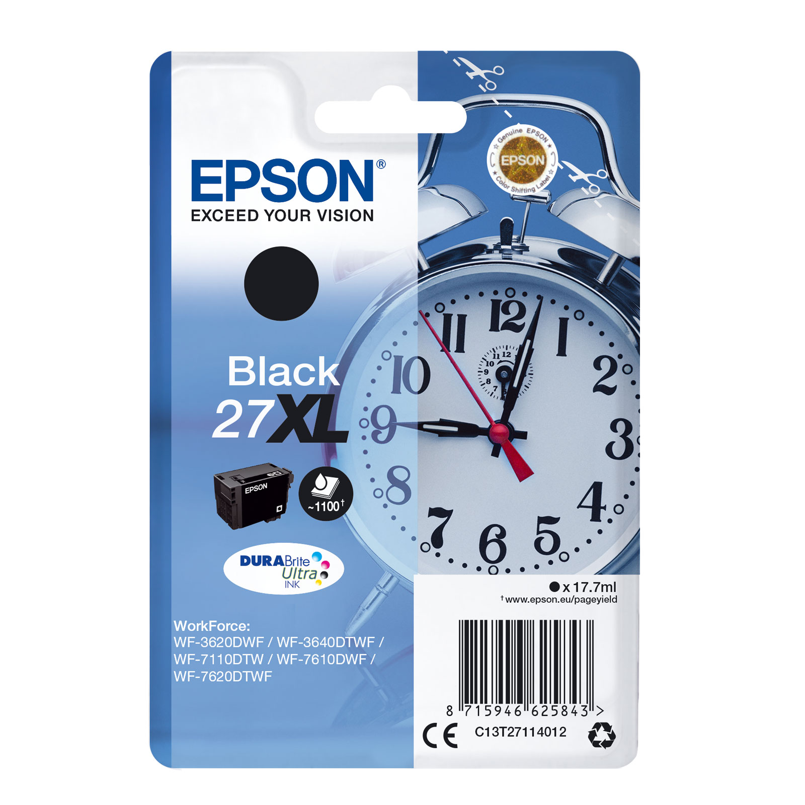 Epson C13T27114012 Wecker XL schwarz Druckerpatrone 