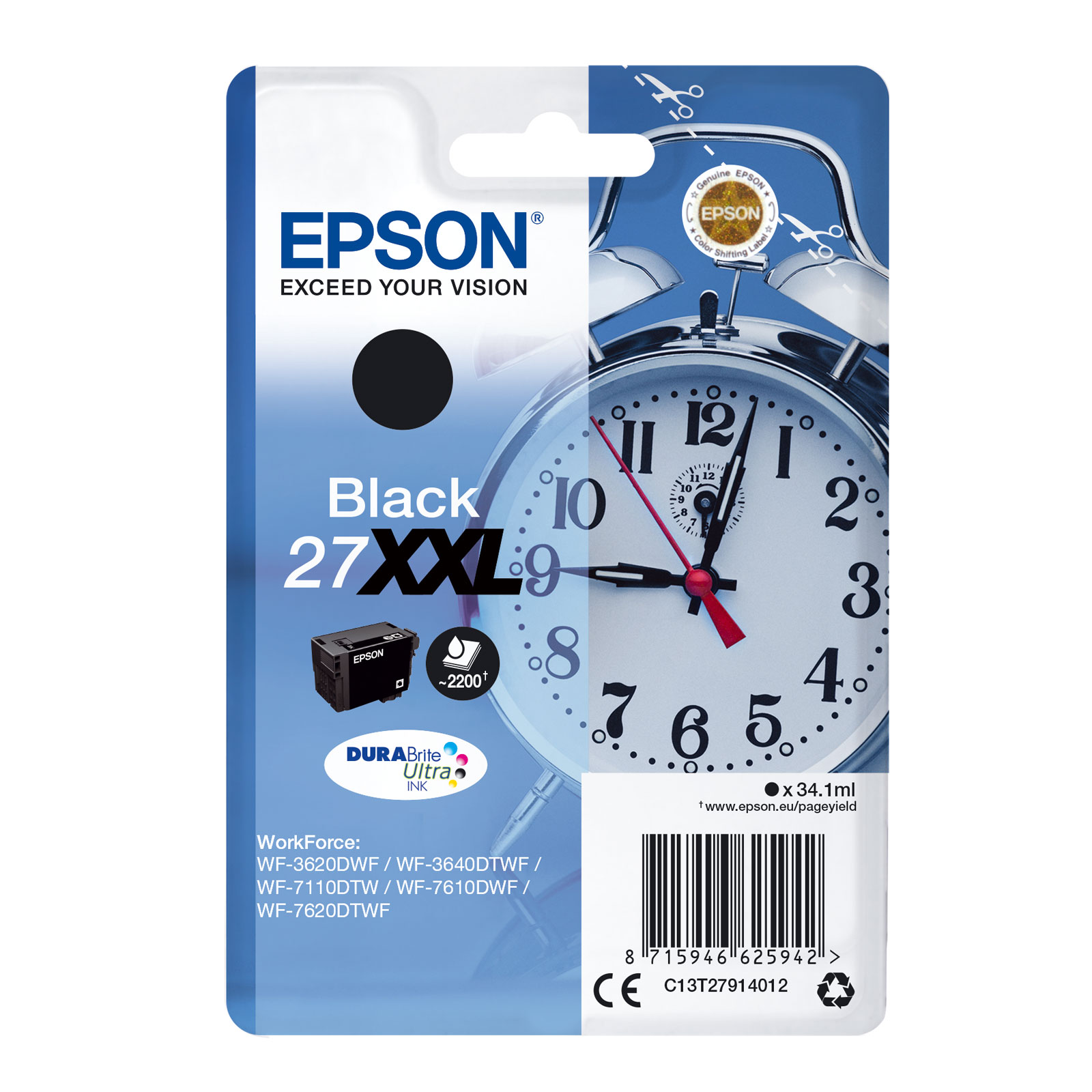 Epson T2791 XXL Wecker schwarz Druckerpatrone 