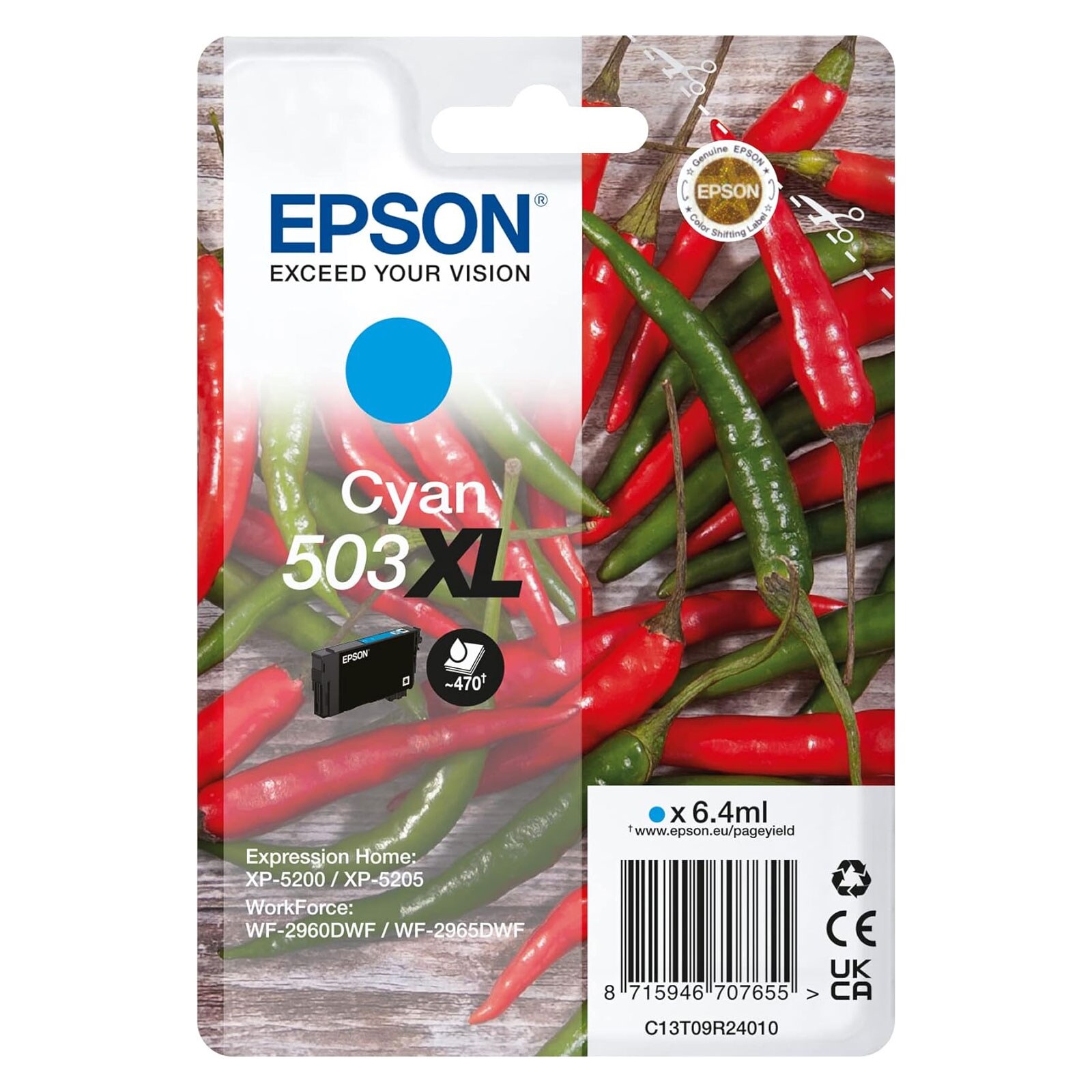 Epson C13T09R24010 503XL Cyan Chillies 