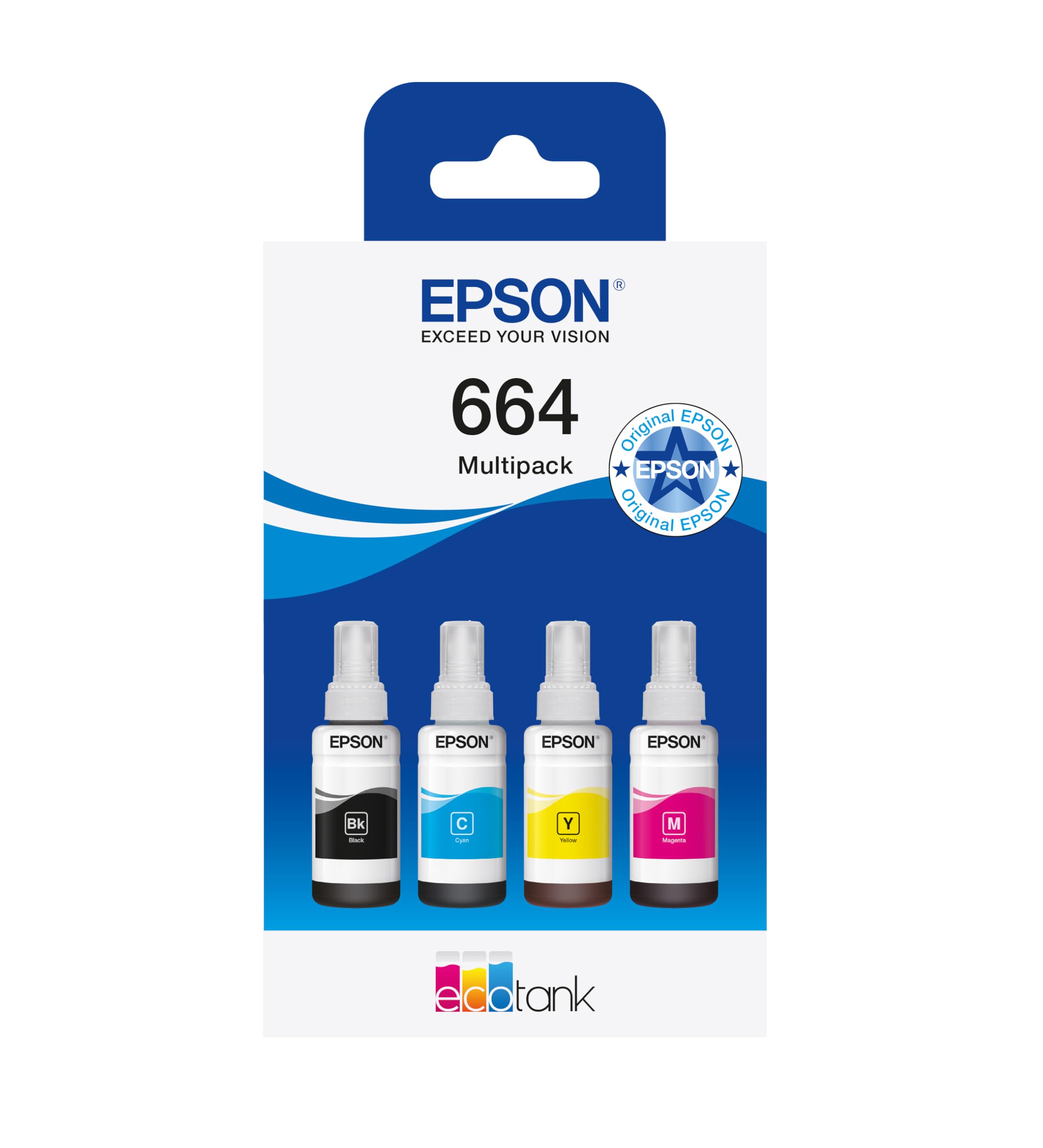 Epson 664 EcoTank 4-colour Multipack Druckerpatrone (Kompatibel mit EcoTank L555, L355, ET-4500, ET-2650, ET-2600, ET-2550, ET-2500, ET-14000) 
