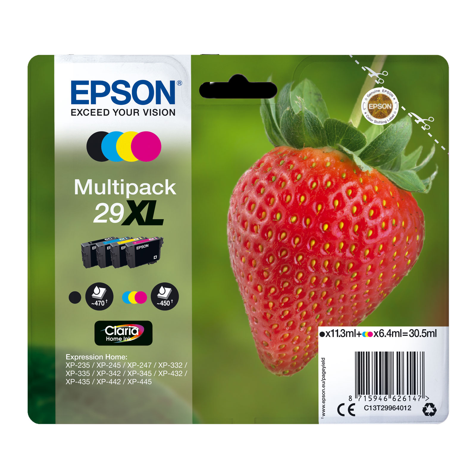Epson C13T29964012 Multipack 29XL Claria Home Ink Serie "Erdbeere" (5 Farben) 