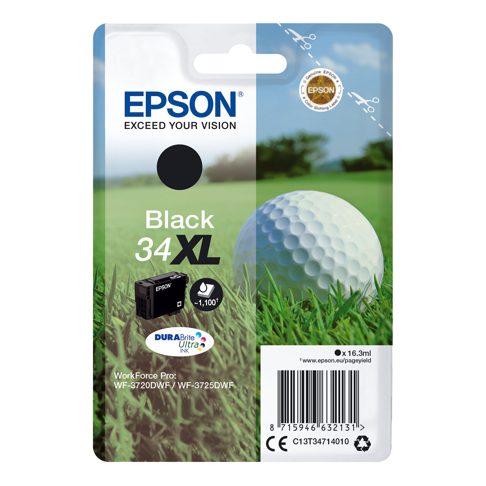Epson C13T34714010 XL Golfball Druckerpatrone Schwarz 