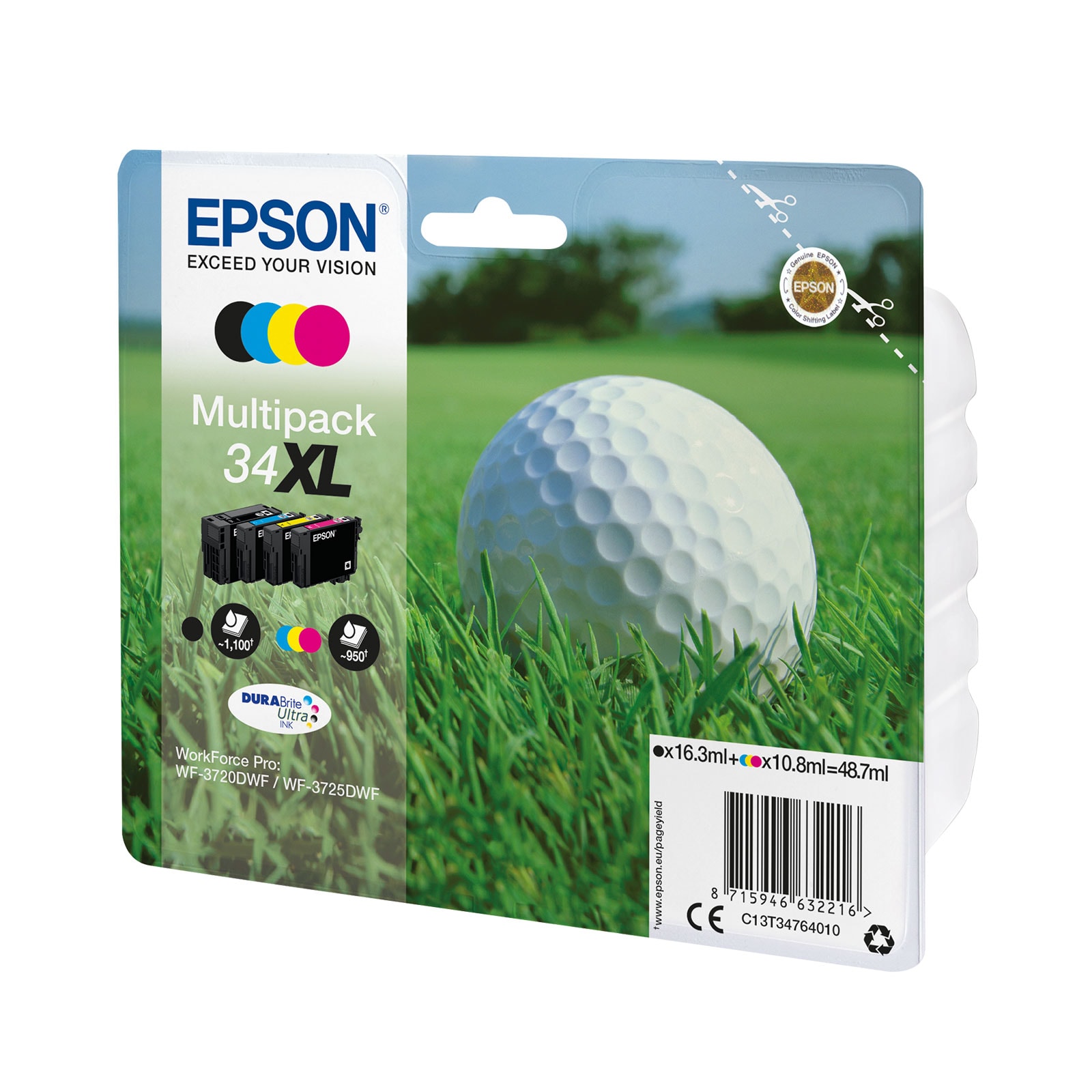 Epson C13T34764010 Golfball XL Multipack Druckerpatrone 