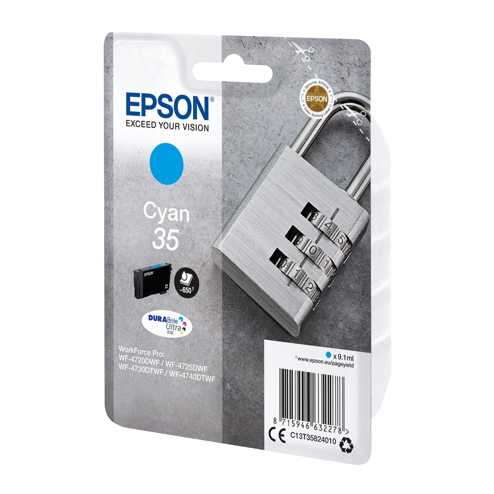 Epson C13T35824010 Schloss cyan Druckerpatrone 