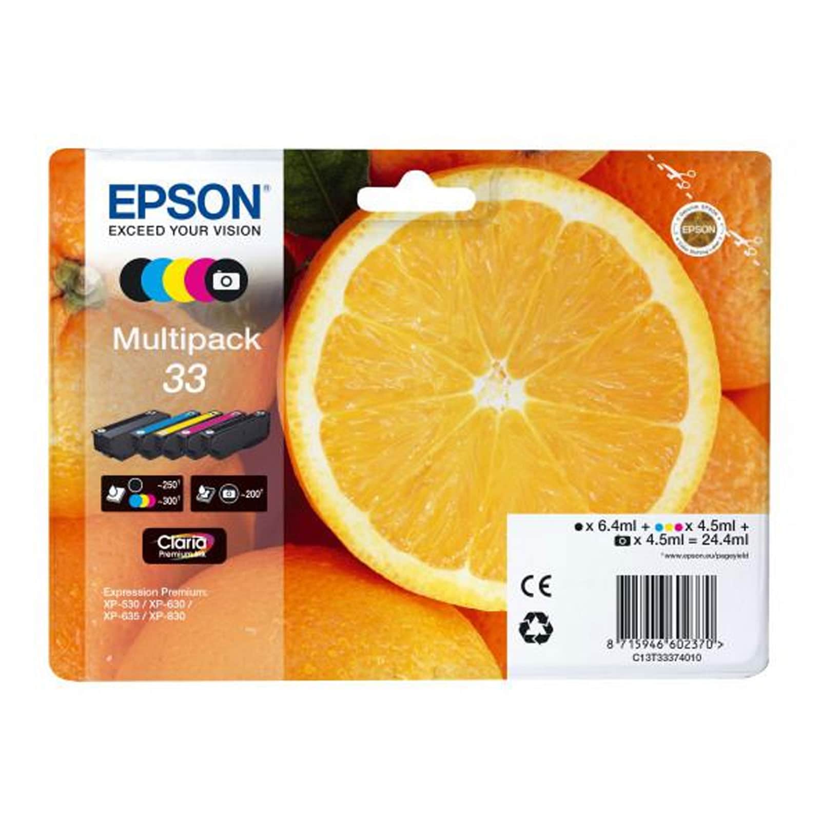 Epson C13T33374011 Multipack 33 Claria Premium Ink Serie "Orange" (5 Farben) 