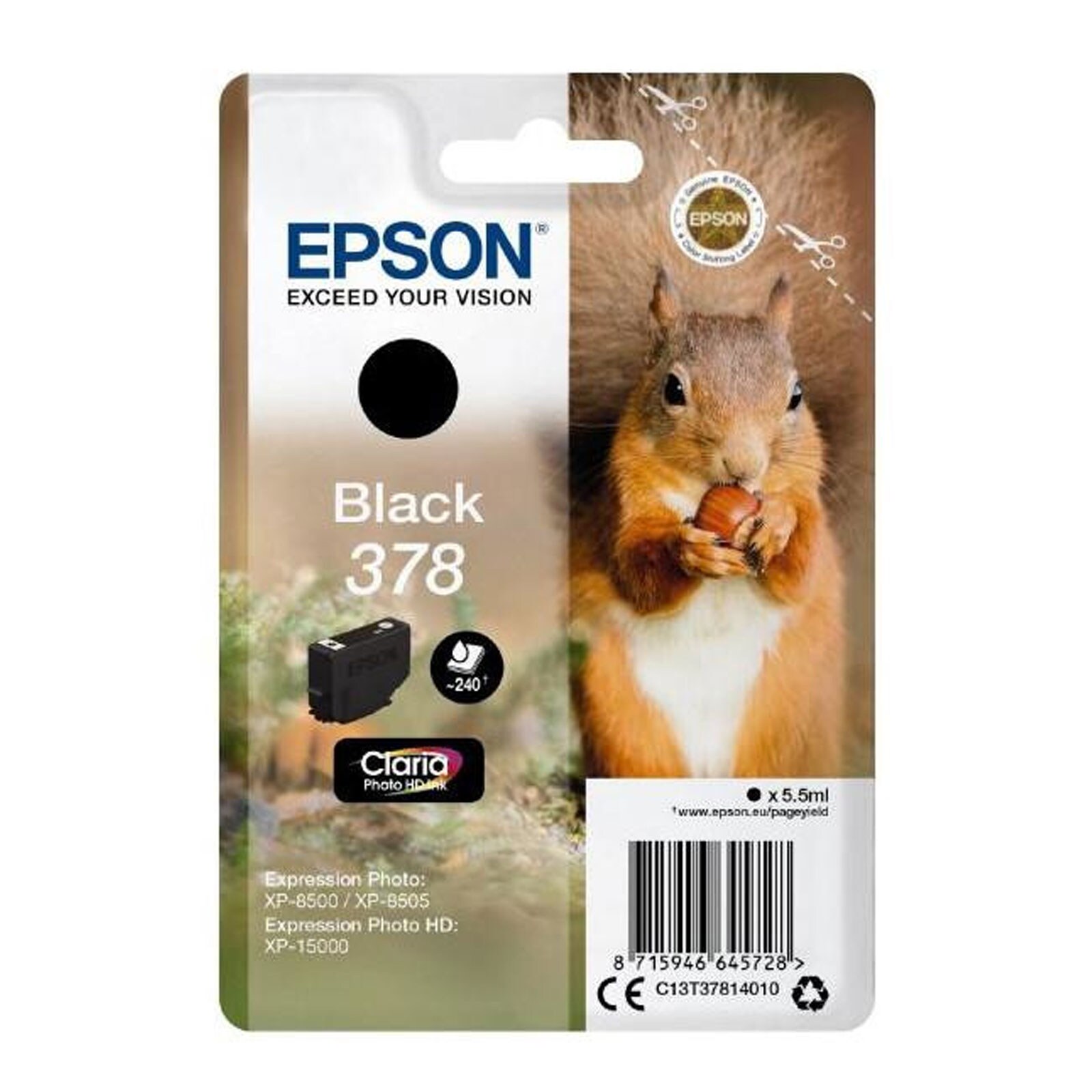 Epson C13T37814010 Singlepack 378 "Eichh&ouml;rnchen" Black 