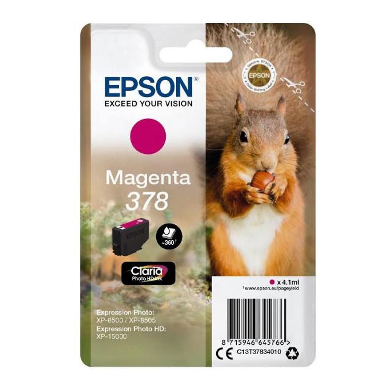 Epson C13T37834010 Singlepack 378 "Eichh&ouml;rnchen" Magenta 