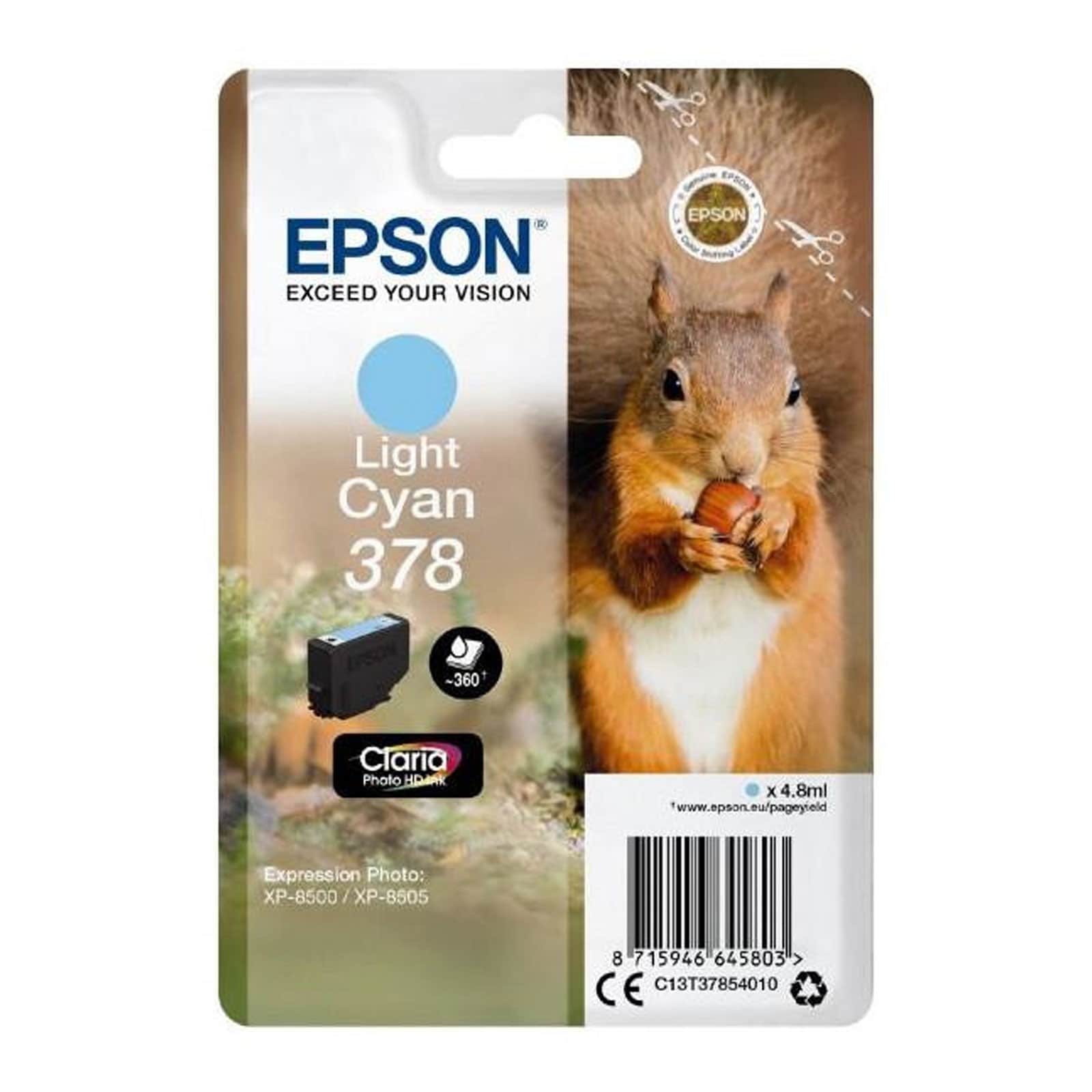 Epson C13T37854010Singlepack 378 "Eichh&ouml;rnchen" Light Cyan 