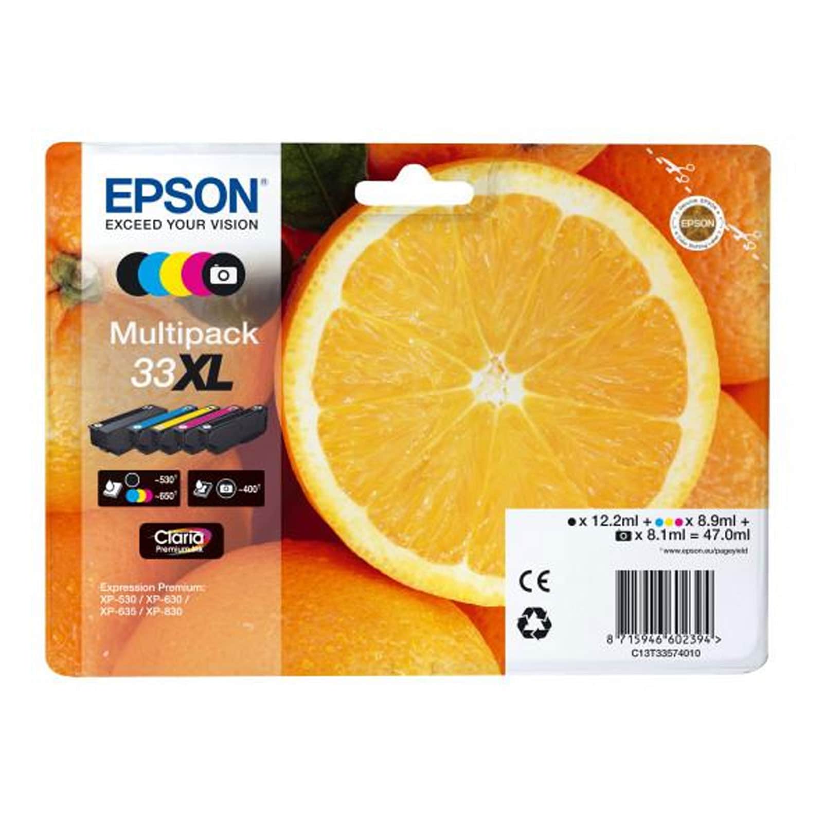 Epson C13T33574011 Multipack 33XL Claria Premium Ink Serie "Orange" 5 Farben 