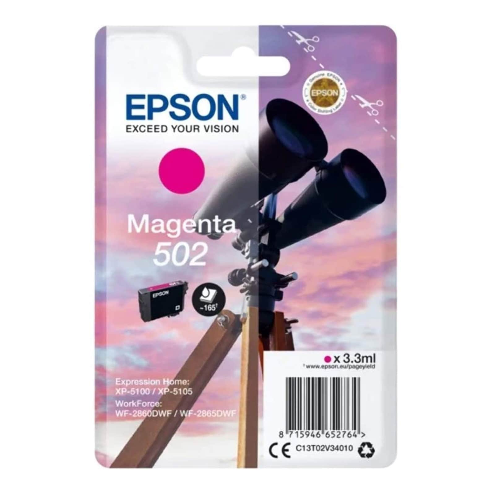 Epson C13T02V34010 Singlepack 502 Ink Serie "Fernglas" Magenta 