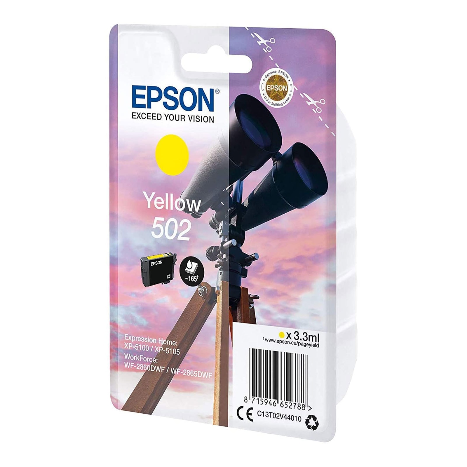 Epson C13T02V44010 Singlepack 502 Ink Serie "Fernglas" Yellow 