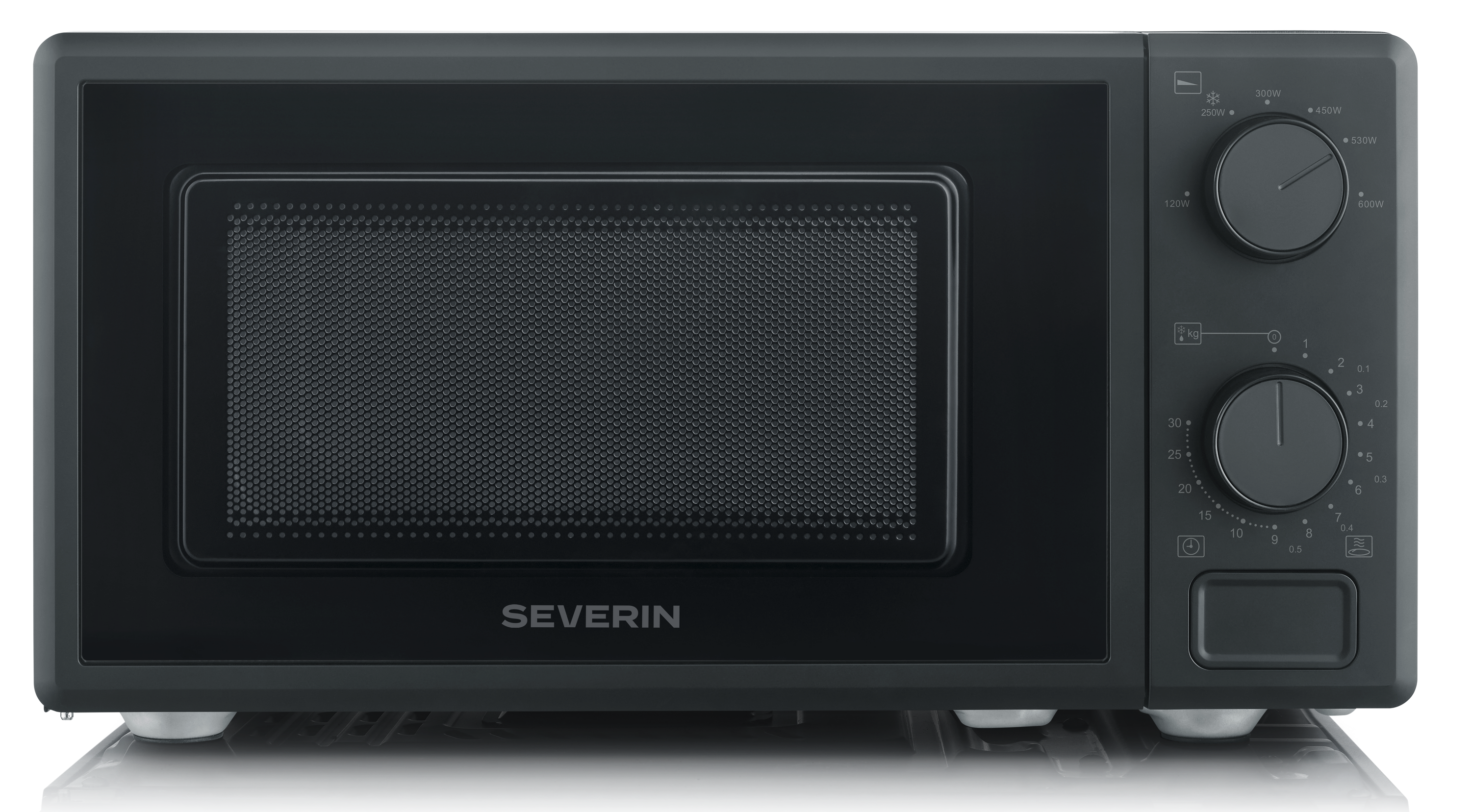 SEVERIN MW 7882 Mikrowelle (Kompaktes Design, 17 Liter, 600 Leistung Leistung, 5 Leistungsstufen, Auftau-Funktion, Drehteller 24,5 cm, 30 Minuten Timer, lackierter Innenraum, Schwarz) 